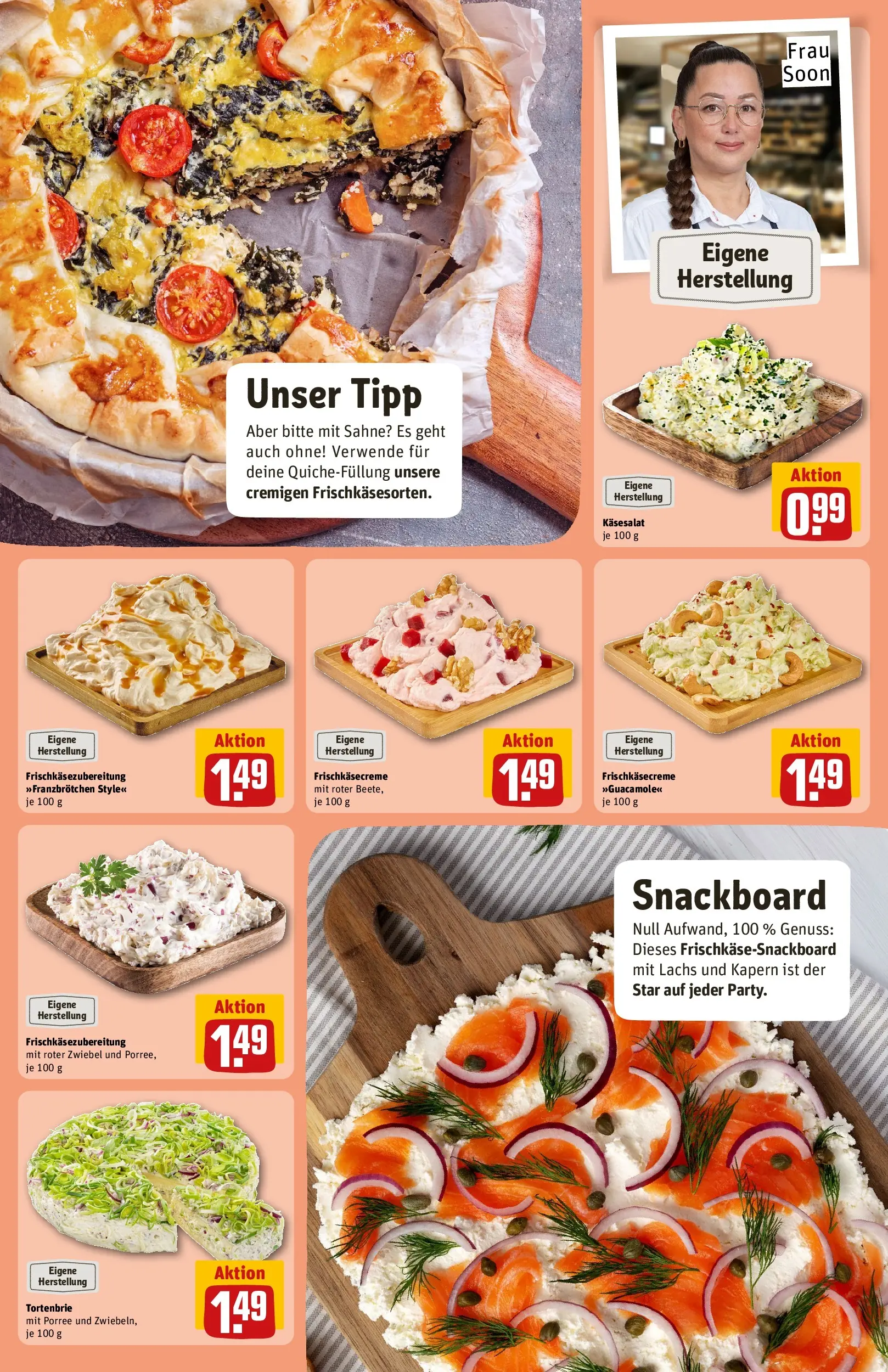 REWE Prospekt ab 09.03.2026 zum Blättern » Angebote | Seite: 13 | Produkte: Lachs, Zwiebeln, Sahne