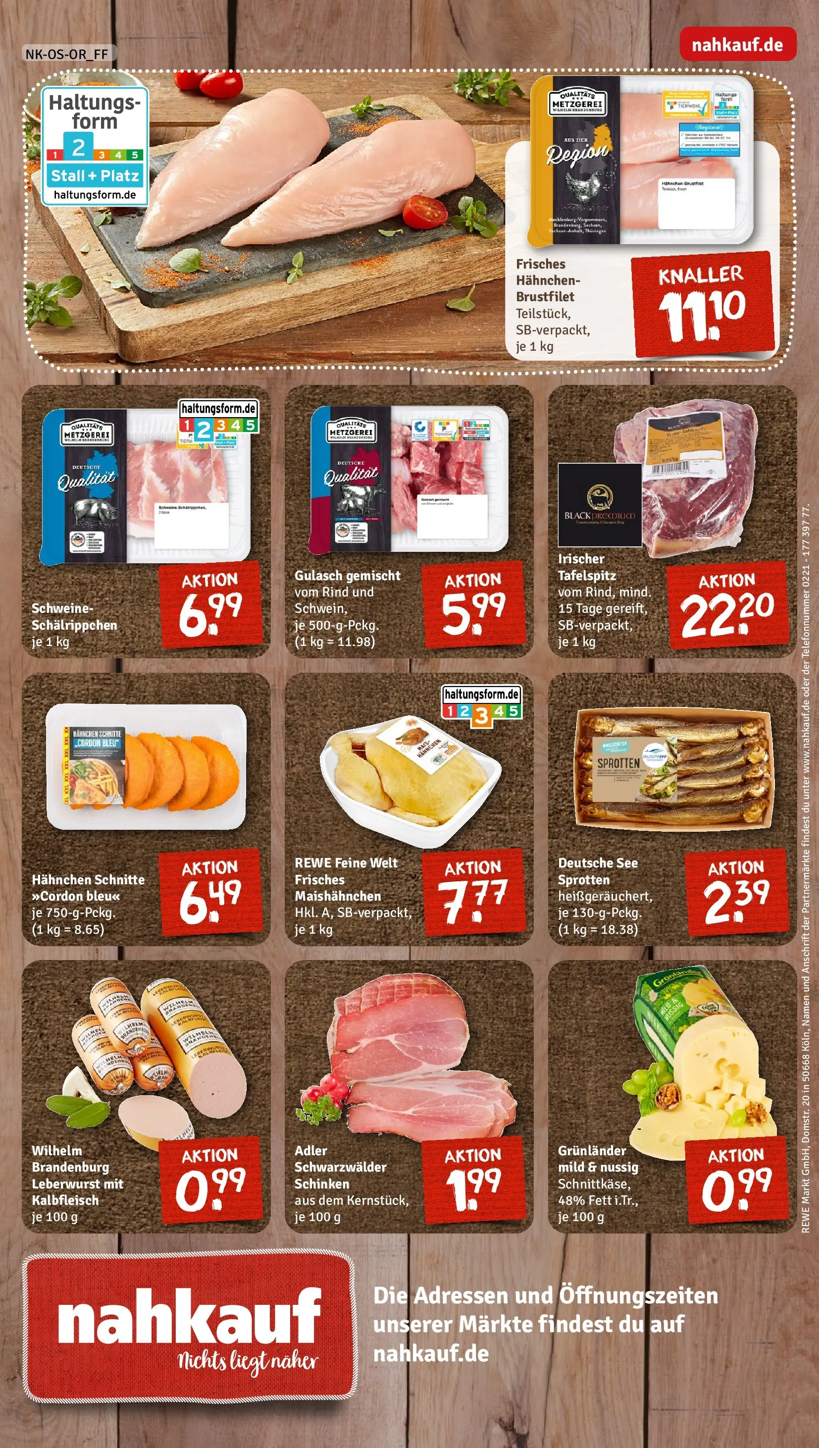 REWE Prospekt ab 09.03.2026 zum Blättern » Angebote | Seite: 8 | Produkte: Tafelspitz, Hahnchen, Grunlander, Schinken