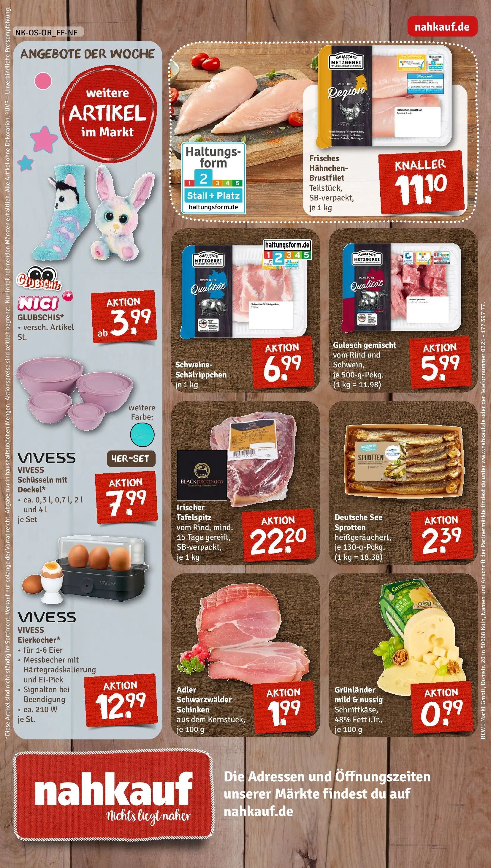 REWE Prospekt ab 09.03.2026 zum Blättern » Angebote | Seite: 8 | Produkte: Hahnchen, Eier, Gulasch, Schinken