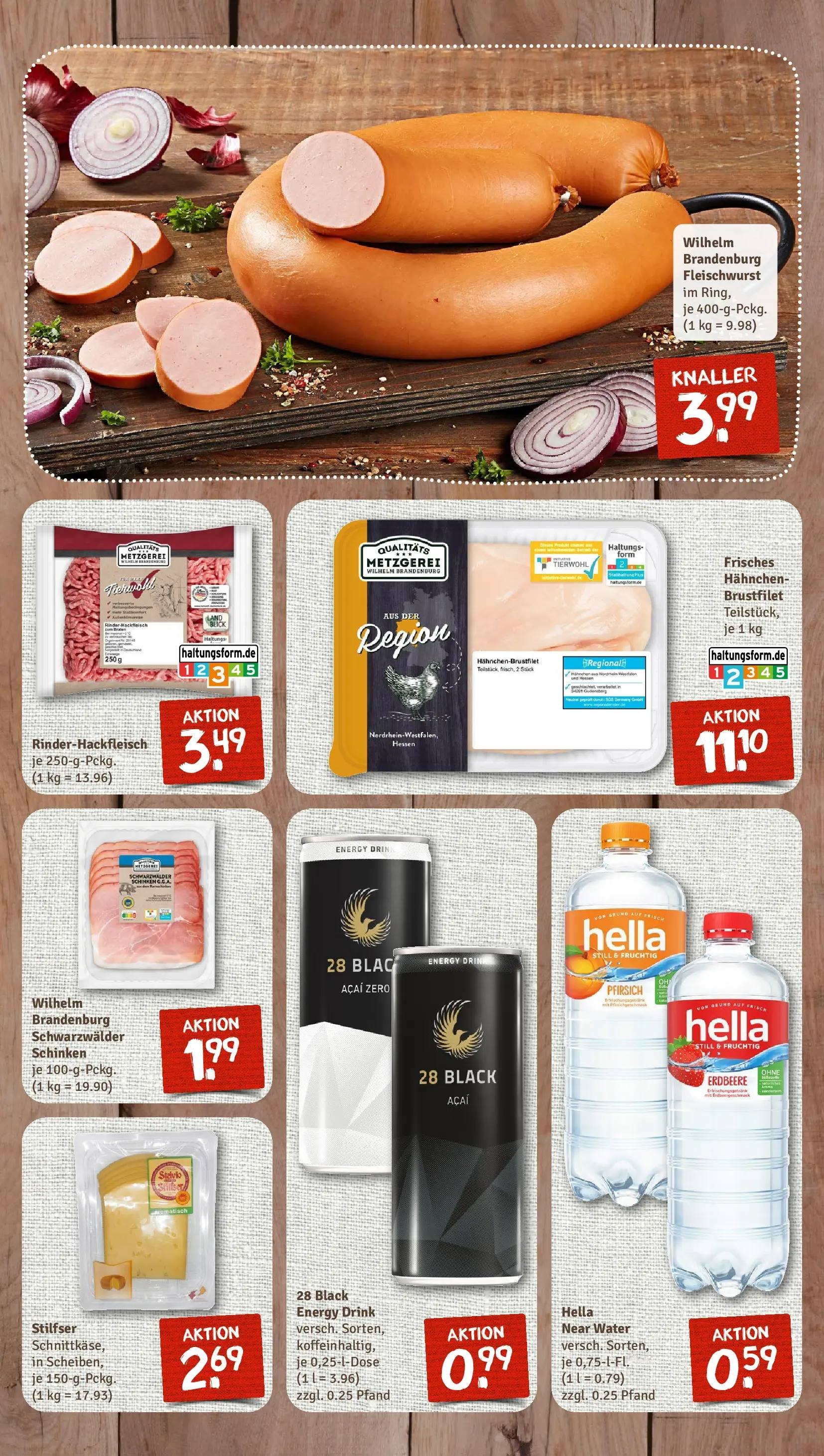 REWE Prospekt ab 09.03.2026 zum Blättern » Angebote | Seite: 7 | Produkte: Hahnchen, Pfirsich, Schinken, Hackfleisch