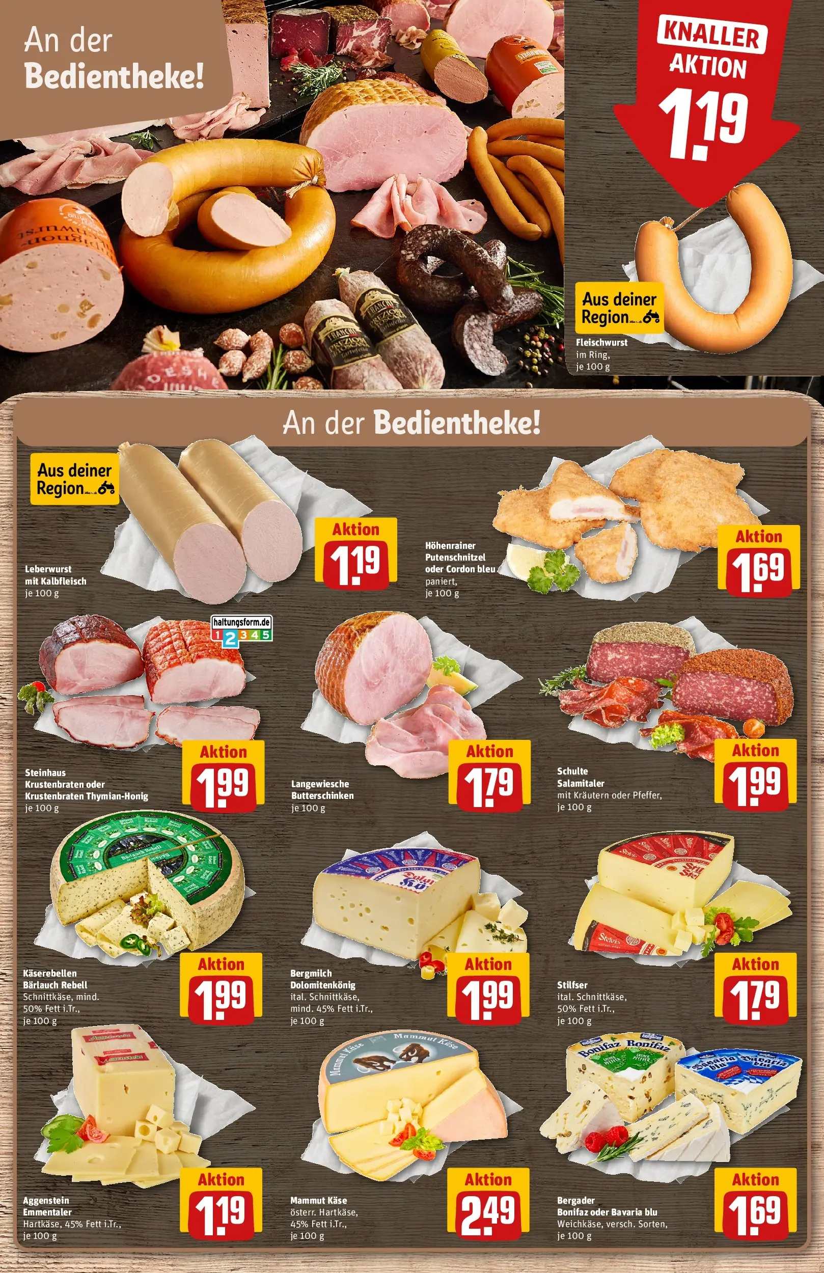 REWE Prospekt ab 09.03.2026 zum Blättern » Angebote | Seite: 10 | Produkte: Krustenbraten, Schnitzel, Putenschnitzel, Salami