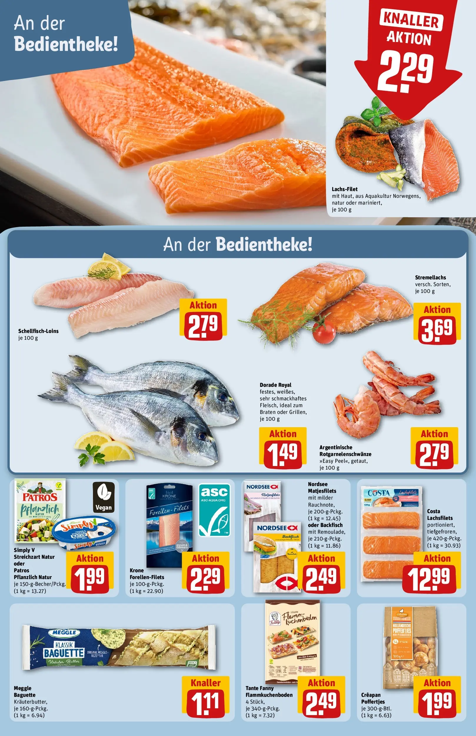 REWE Prospekt ab 09.03.2026 zum Blättern » Angebote | Seite: 12 | Produkte: Dorade, Butter, Baguette, Patros