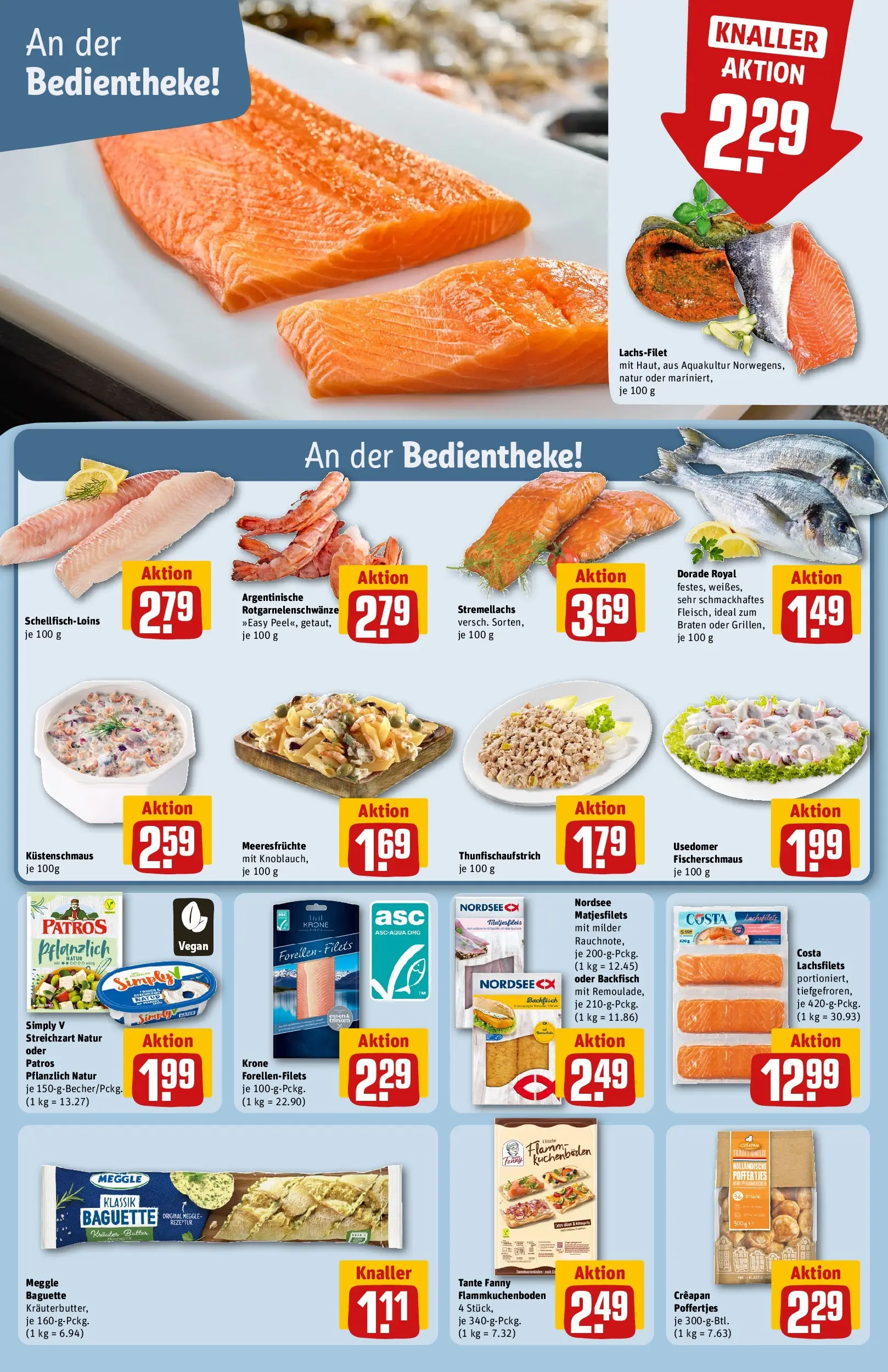 REWE Prospekt ab 09.03.2026 zum Blättern » Angebote | Seite: 12 | Produkte: Baguette, Patros, Meeresfrüchte, Knoblauch