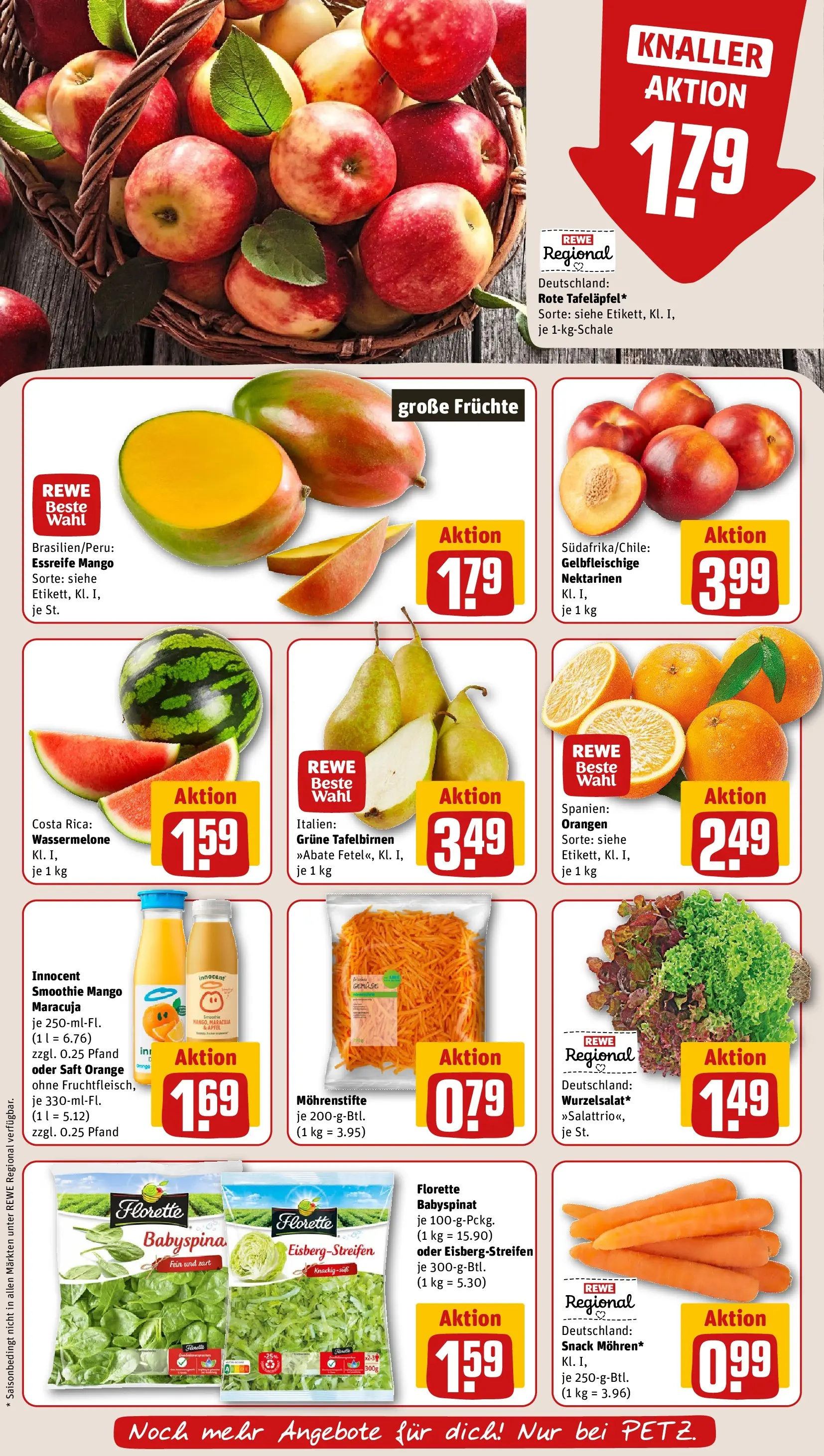 REWE Prospekt ab 09.03.2026 zum Blättern » Angebote | Seite: 8 | Produkte: Nektarinen, Orangen, Gemüse, Saft