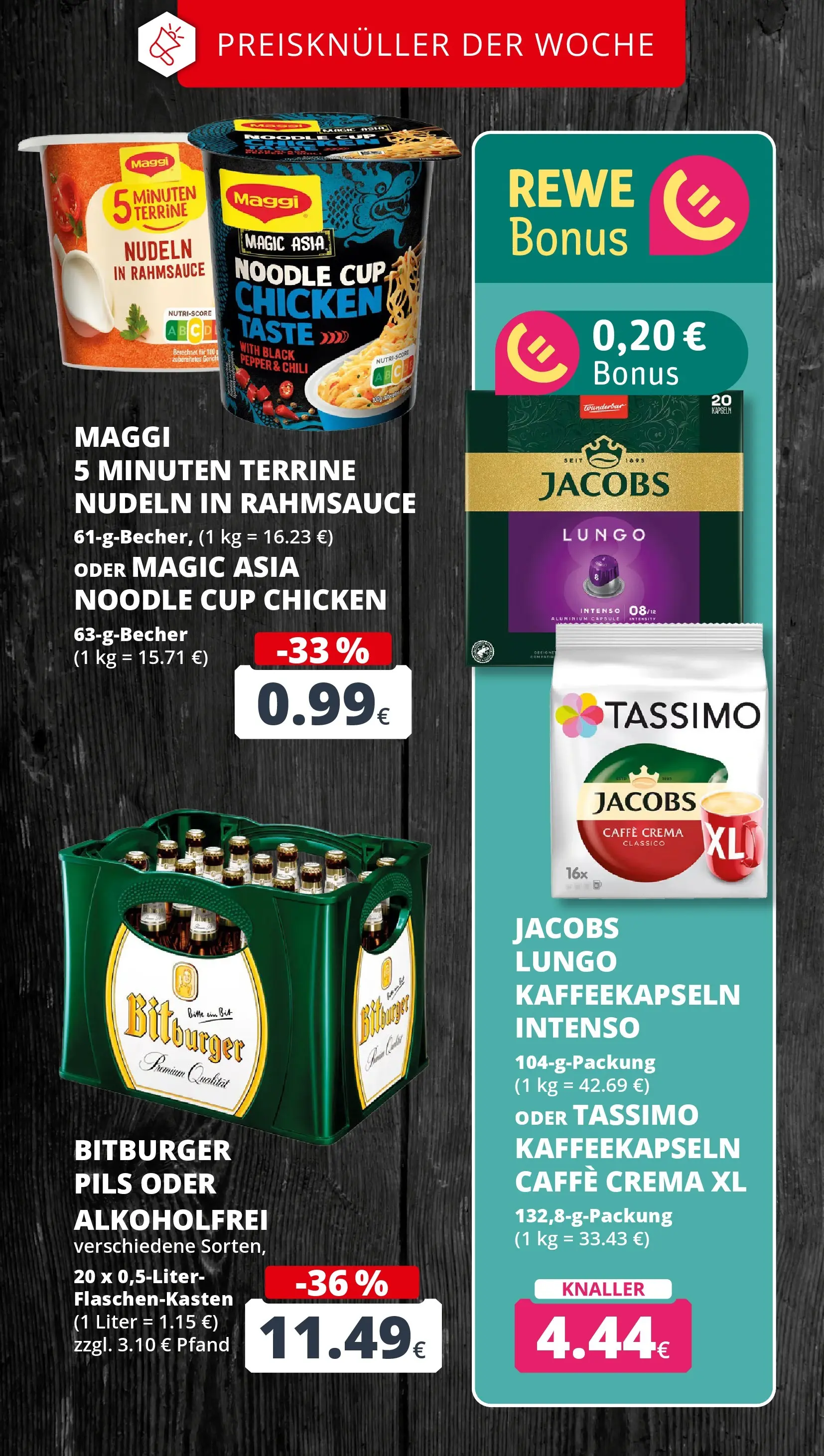 REWE Prospekt ab 09.03.2026 zum Blättern » Angebote | Seite: 3 | Produkte: Bitburger, Chili, Tassimo, Maggi 5 minuten terrine