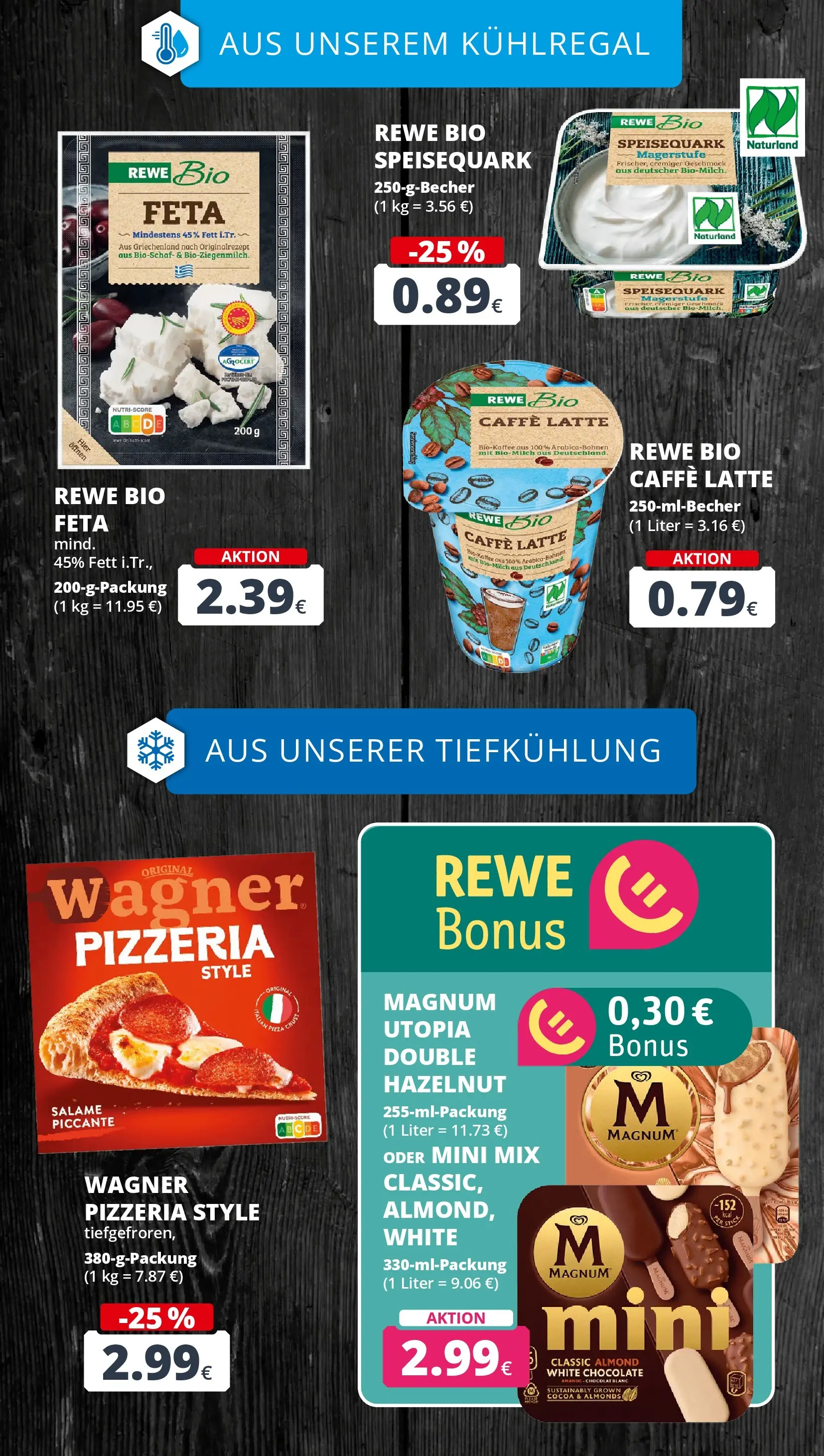 REWE Prospekt ab 09.03.2026 zum Blättern » Angebote | Seite: 16 | Produkte: Quark, Feta, Milch, Pizza