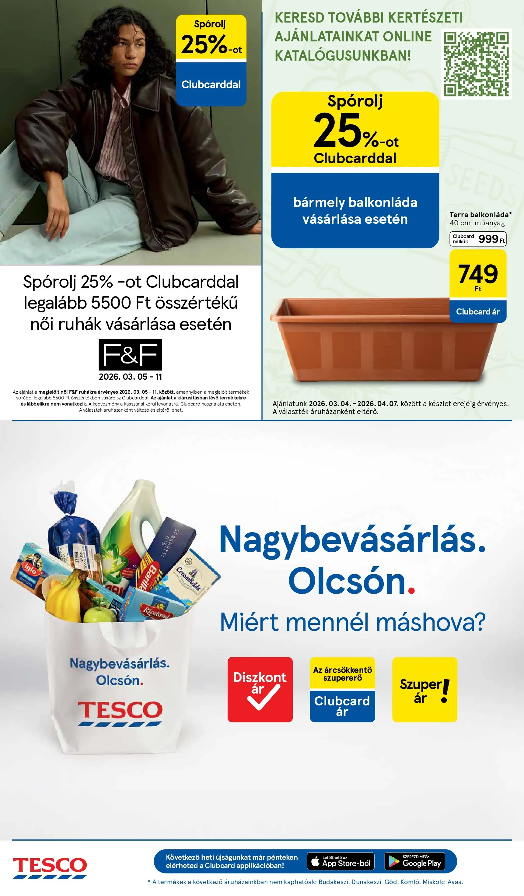 Tesco - Tesco újság érvényessége 2026.03.11-ig - 2026.03.04.-tól - online | Oldal: 20 | Termékek: Balkonláda