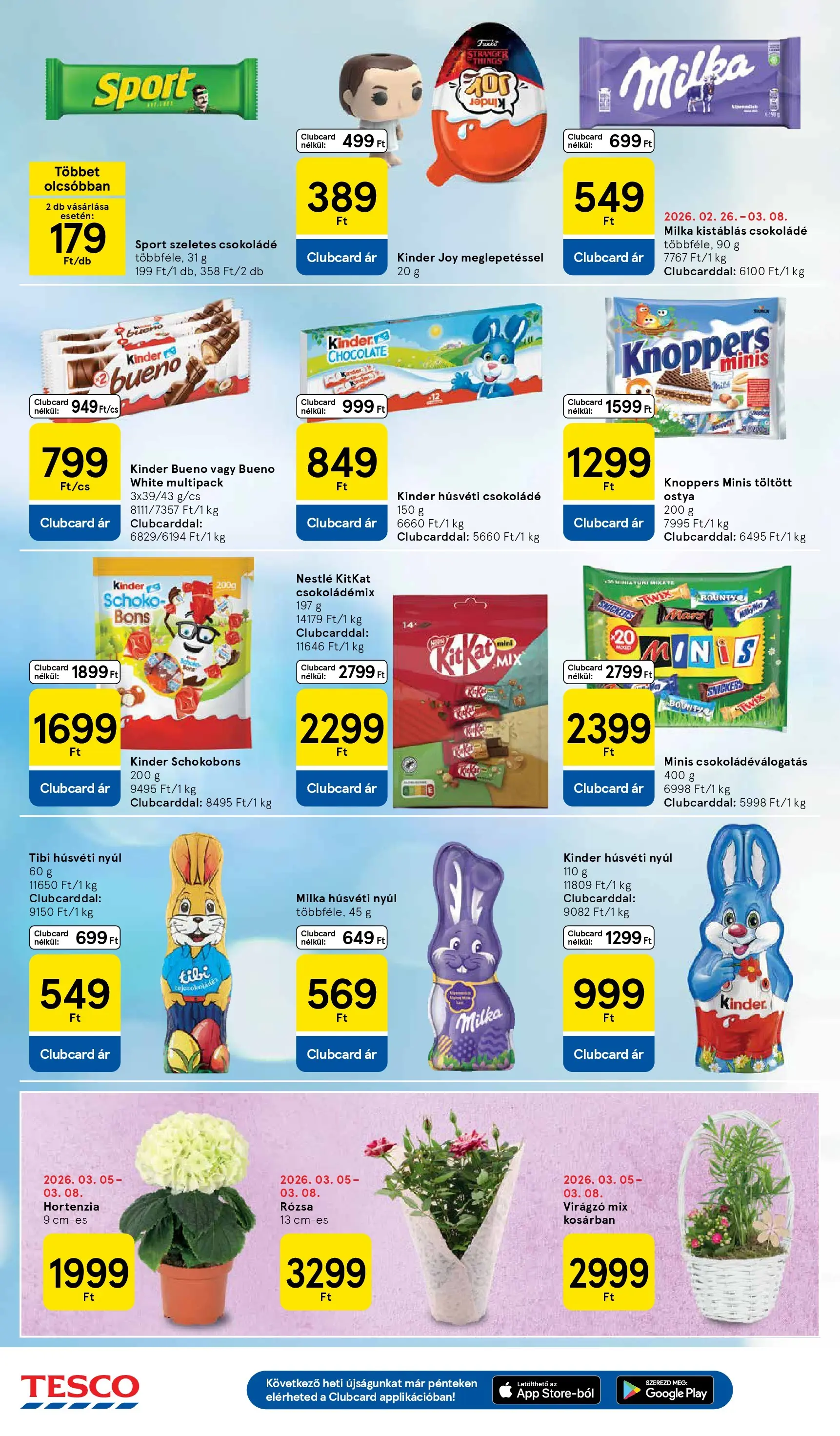 Tesco - Tesco újság érvényessége 2026.03.11-ig - 2026.03.04.-tól - online | Oldal: 26 | Termékek: Hortenzia, Snickers, Csokoládé