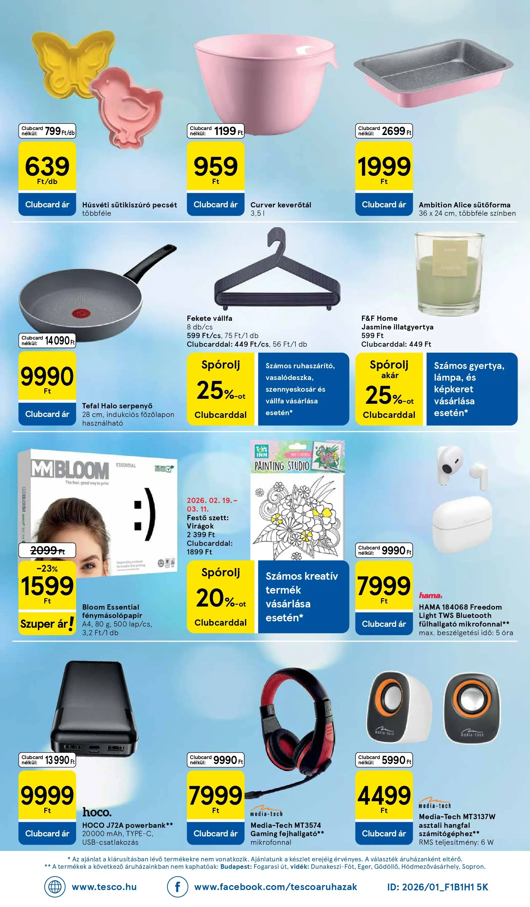 Tesco - Tesco újság érvényessége 2026.03.11-ig - 2026.03.04.-tól - online | Oldal: 34 | Termékek: Virágok, Fénymásolópapír, Tefal, Óra