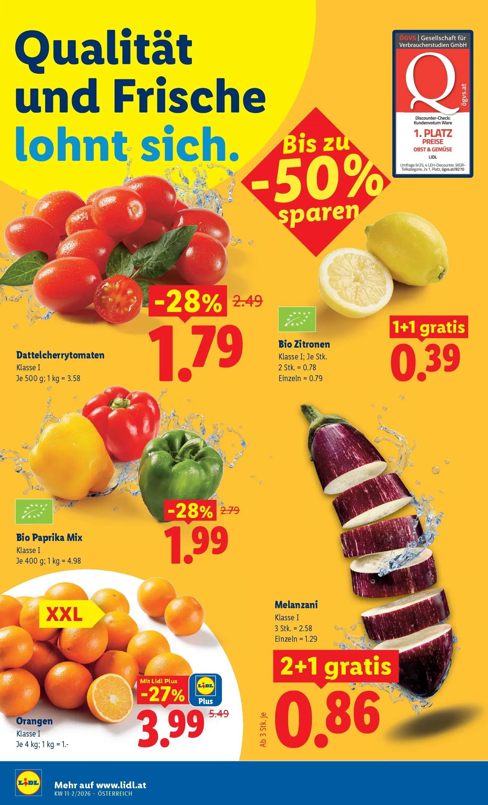 Lidl Flugblatt - Wien, Langenzersdorf, Zwettl ab 12.03.2026 - Angebote ab donnerstag | Seite: 6 | Produkte: Gemüse, Obst, Orangen