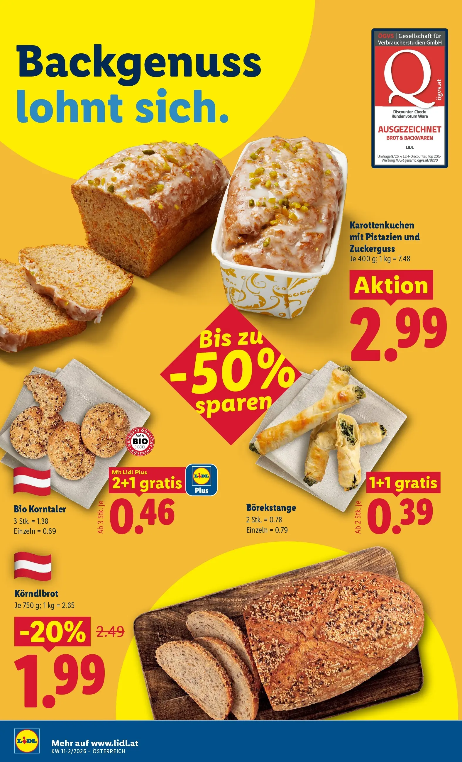 Lidl Flugblatt - Wien, Langenzersdorf, Zwettl ab 12.03.2026 - Angebote ab donnerstag | Seite: 10 | Produkte: Brot
