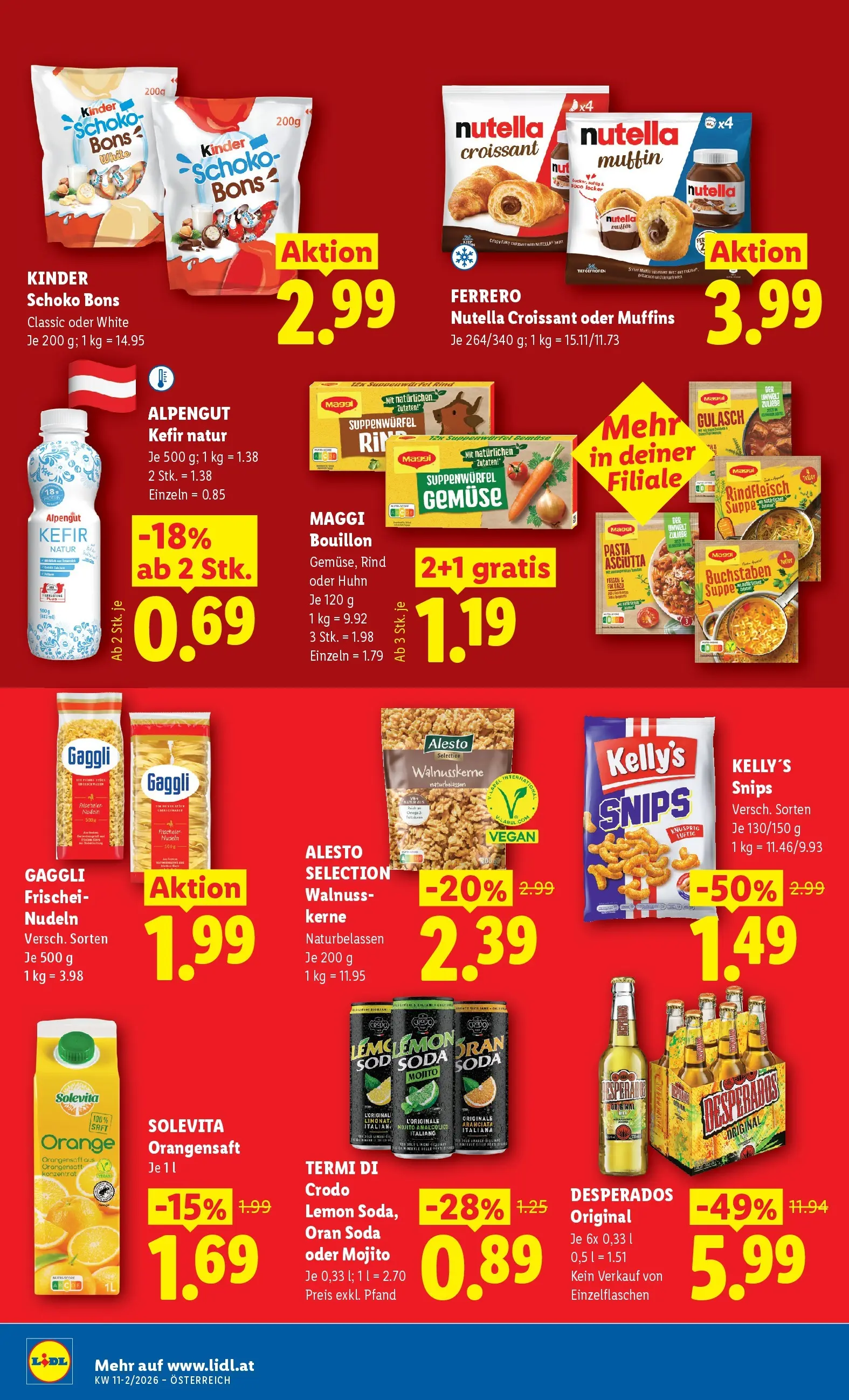 Lidl Flugblatt - Wien, Langenzersdorf, Zwettl ab 12.03.2026 - Angebote ab donnerstag | Seite: 20 | Produkte: Gemüse, Saft, Nudeln, Rindfleisch