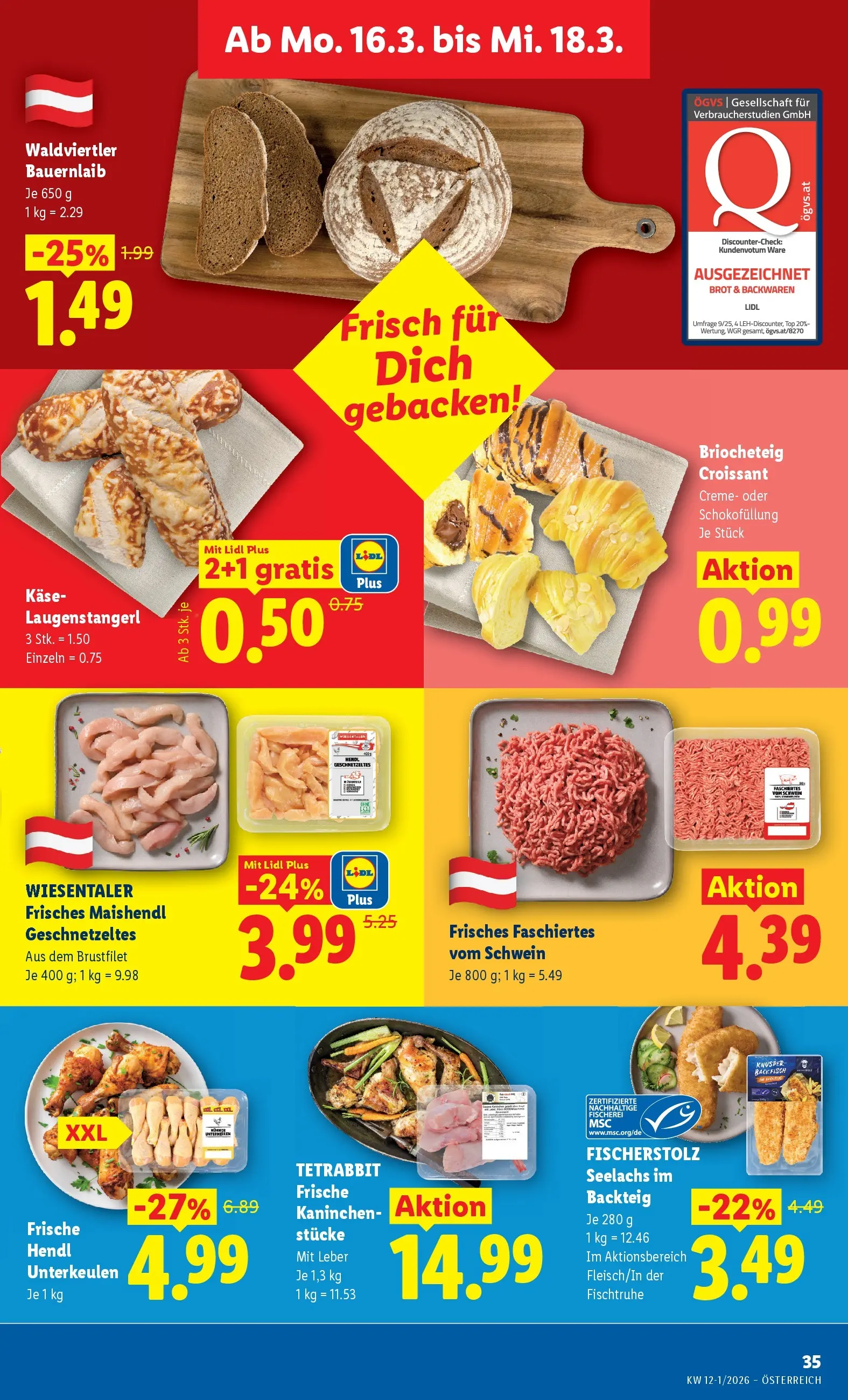 Lidl Flugblatt - Wien, Langenzersdorf, Zwettl ab 12.03.2026 - Angebote ab donnerstag | Seite: 40 | Produkte: Käse, Creme, Brot