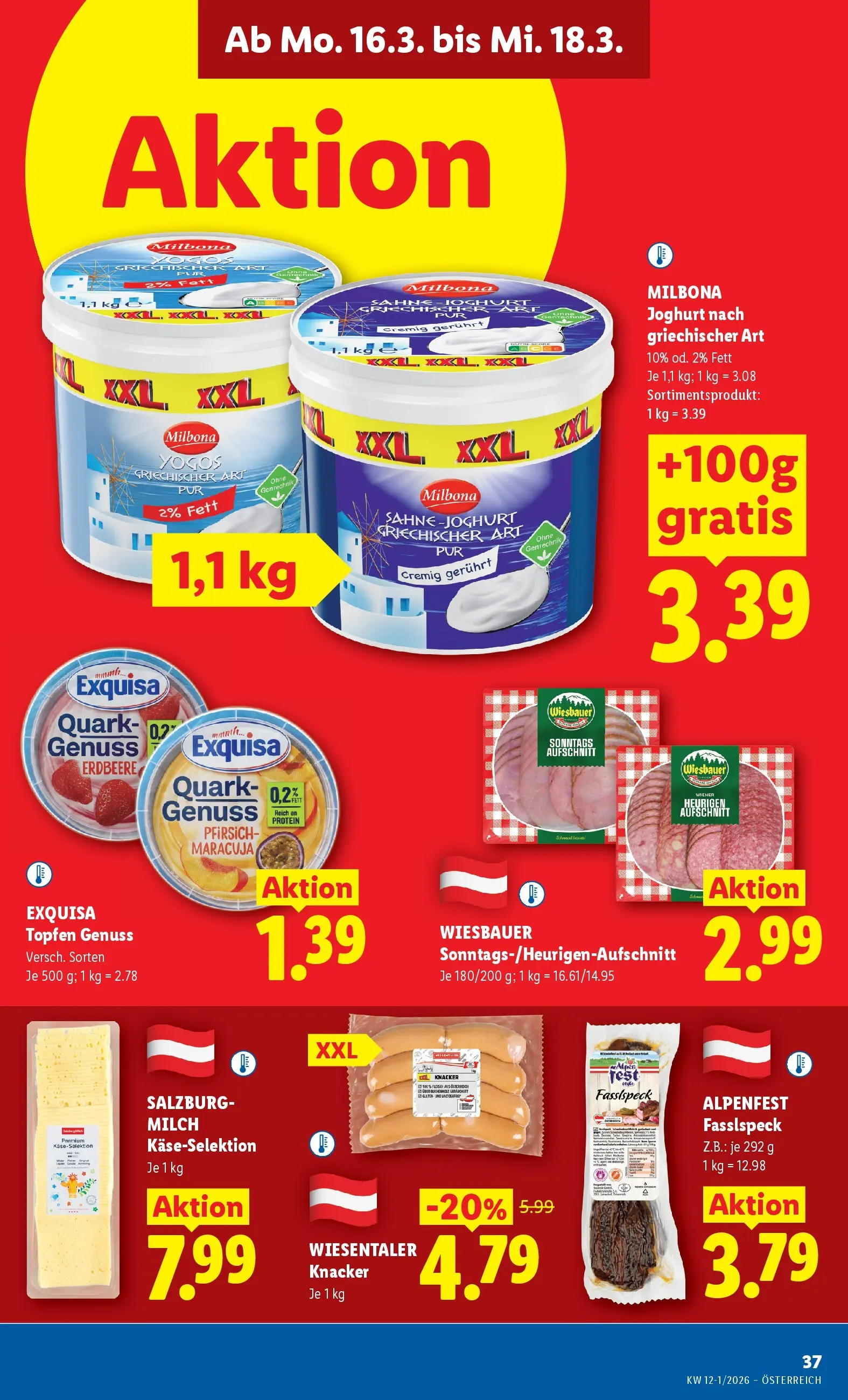 Lidl Flugblatt - Wien, Langenzersdorf, Zwettl ab 12.03.2026 - Angebote ab donnerstag | Seite: 42 | Produkte: Sahne, Pfirsich, Milch, Joghurt