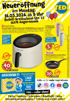 TEDi  Neueröffnung Angermünde ab 16.03.2026 gültig