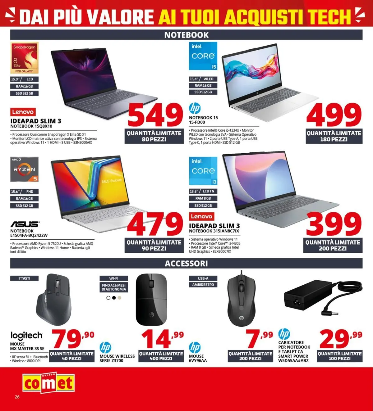 Nuovo Comet - Comet bonus! dal 05/03/2026 > offerte anteprima 🛍️ | Pagina: 26 | Prodotti: Monitor, Tablet, Mouse, USB