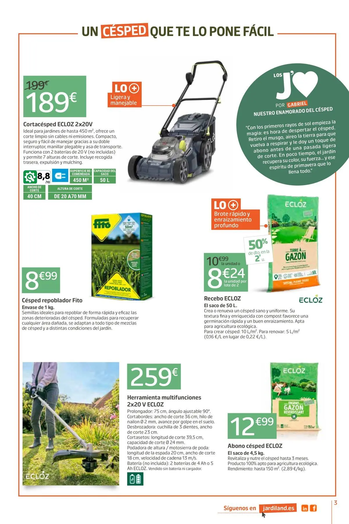 Jardiland - La naturaleza te sienta bien. 05/03/2026 - 15/03/2026 | Página: 3 | Productos: Desbrozadora, Motosierra, Té, Batería