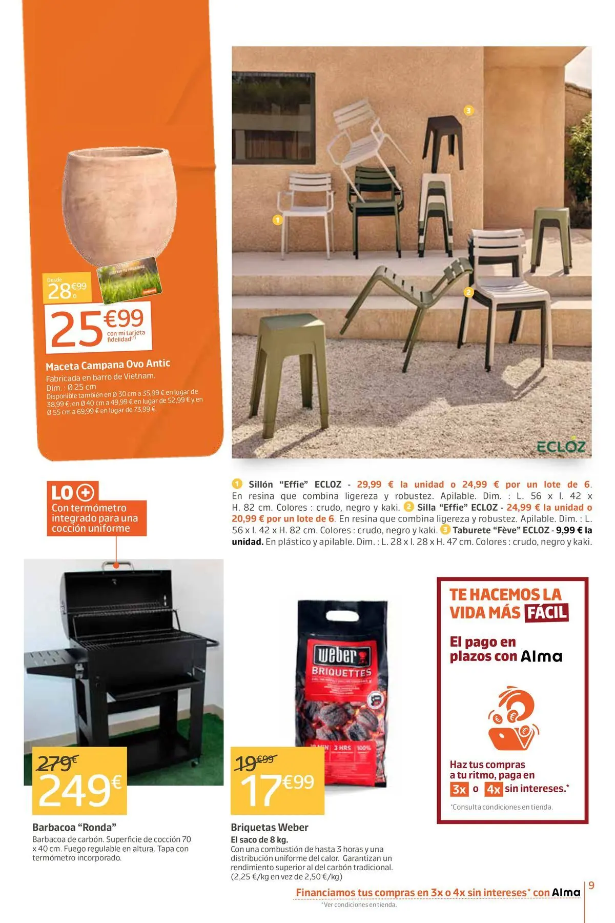 Jardiland - La naturaleza te sienta bien. 05/03/2026 - 15/03/2026 | Página: 9 | Productos: Taburete, Té, Barbacoa, Maceta