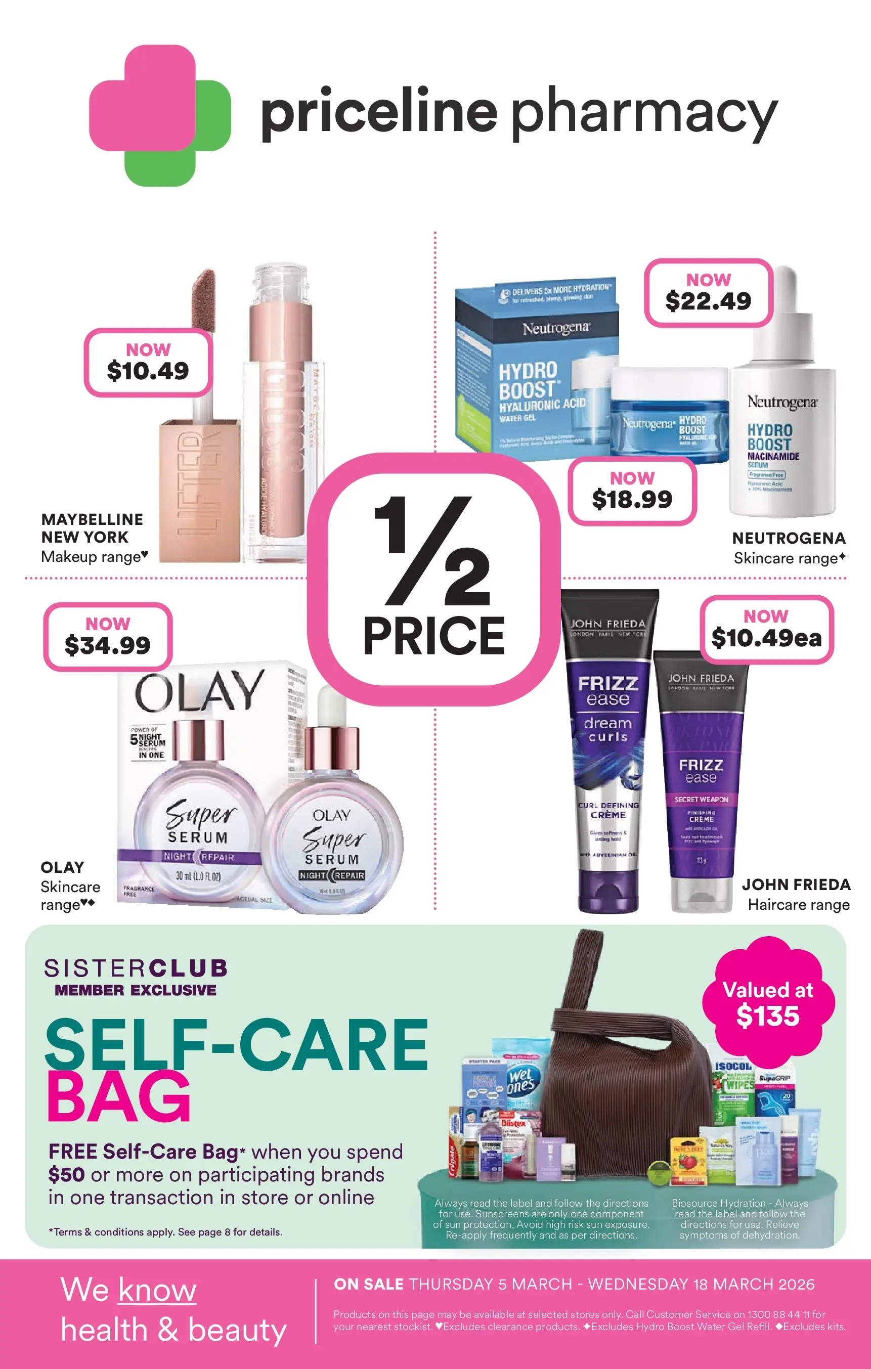 Priceline Pharmacy catalogue Cairnlea - 05/03/2026 > weekly / monthly specials | Page: 1 | Products: Fragrance, Oil, Makeup, Water