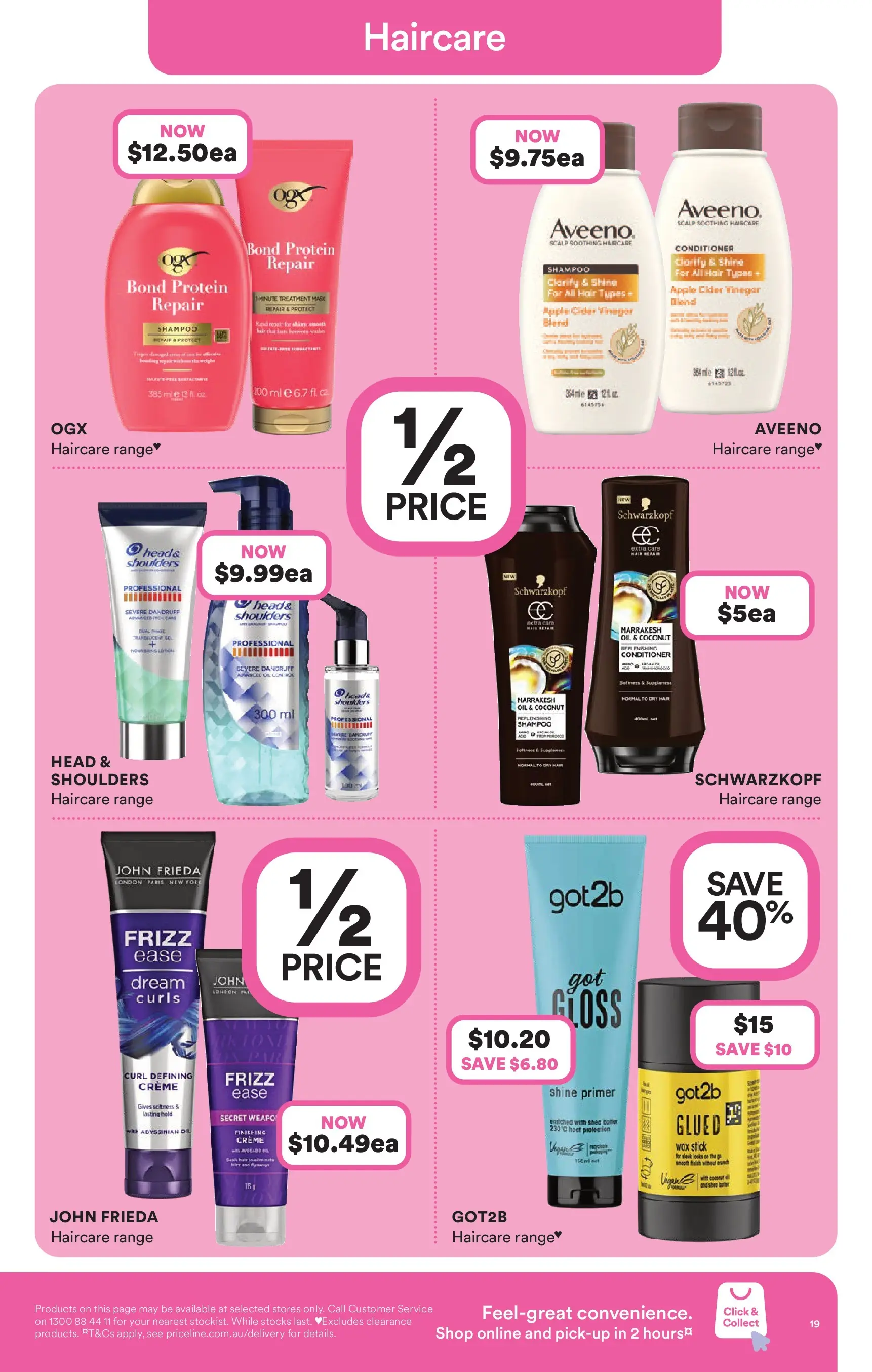Priceline Pharmacy catalogue Cairnlea - 05/03/2026 > weekly / monthly specials | Page: 19 | Products: Shampoo, Conditioner, Vinegar, Treatment