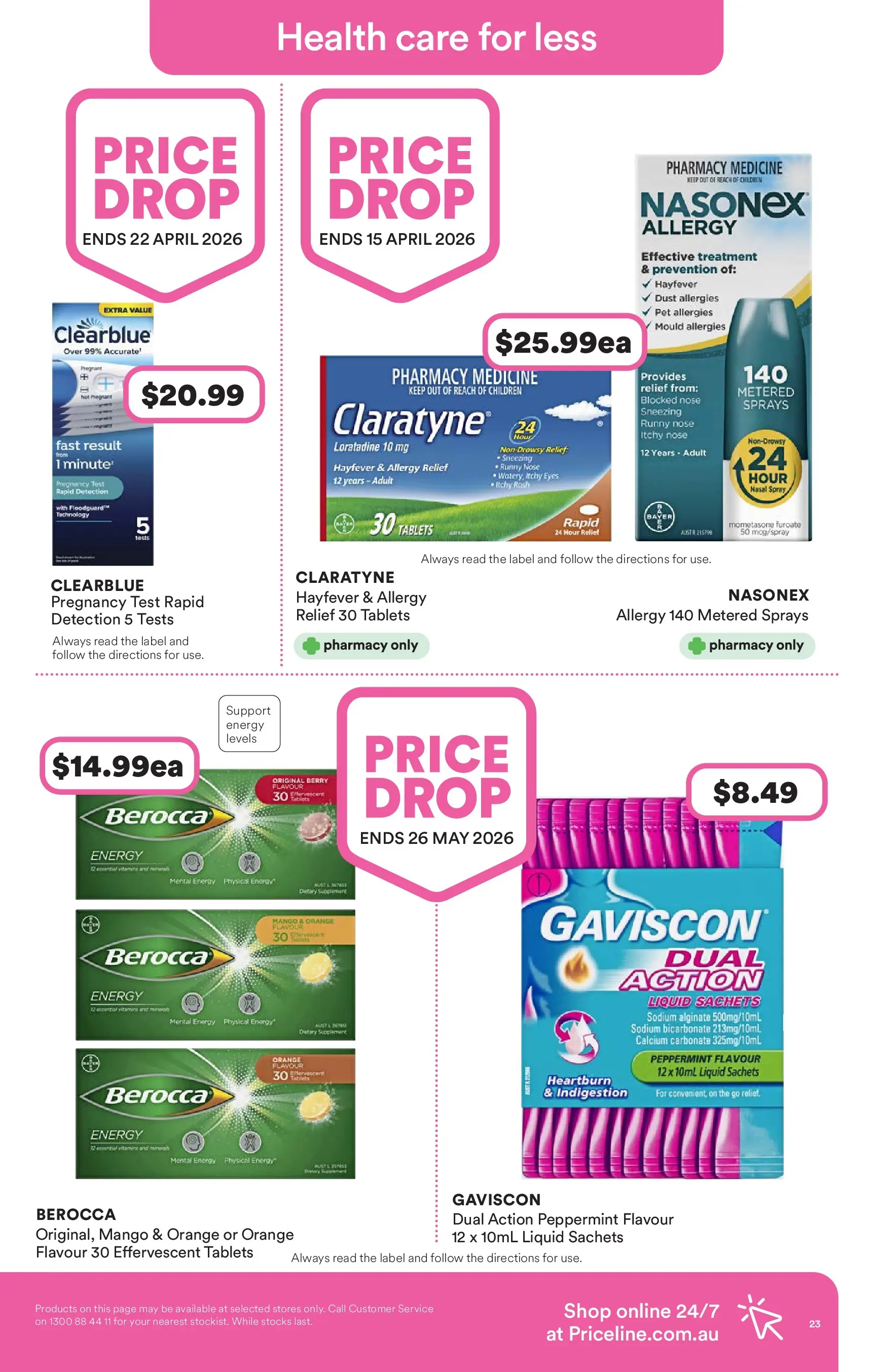 Priceline Pharmacy catalogue Cairnlea - 05/03/2026 > weekly / monthly specials | Page: 23 | Products: Mango, Runny nose, Tablets, Allergy