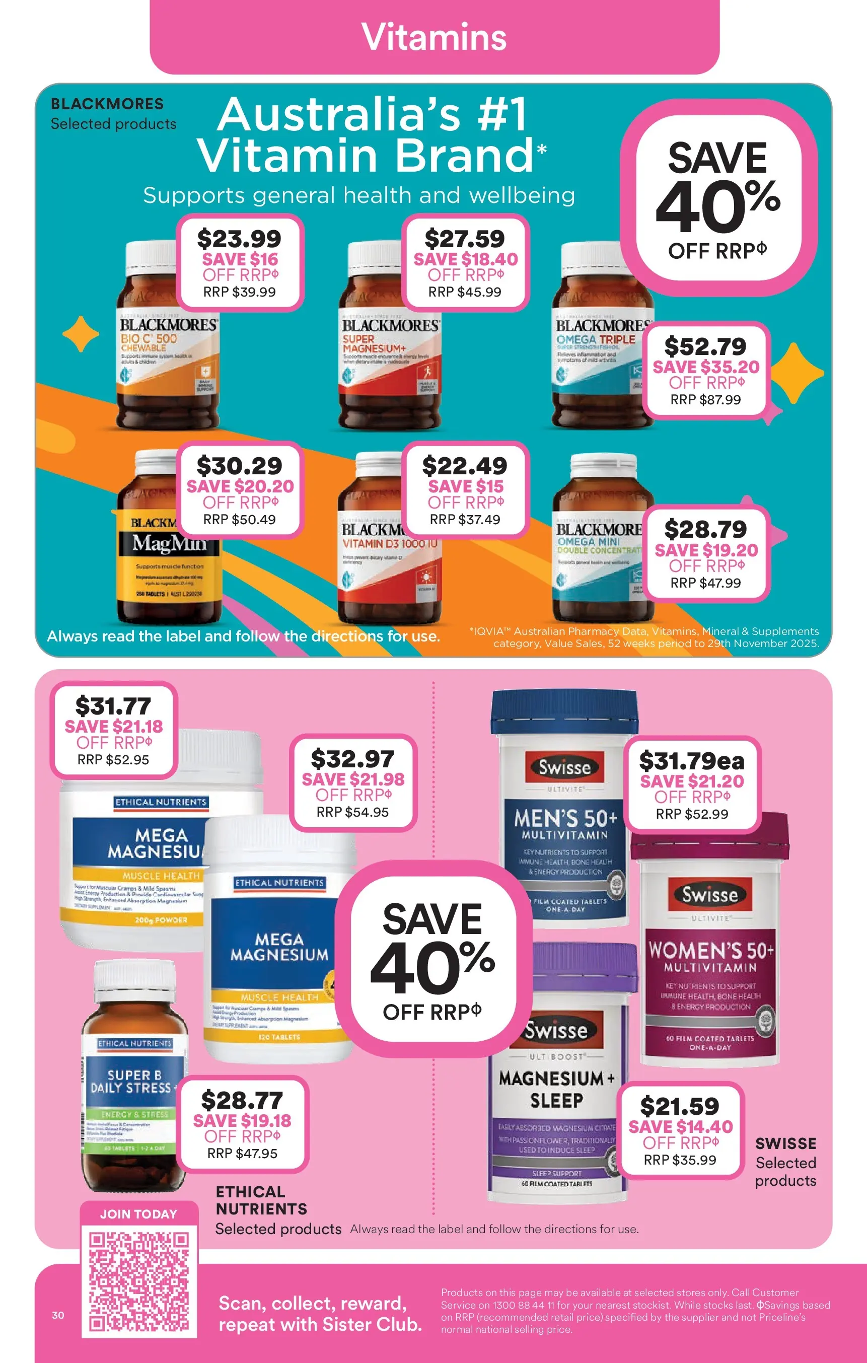 Priceline Pharmacy catalogue Cairnlea - 05/03/2026 > weekly / monthly specials | Page: 30 | Products: Powder, Multivitamin, Nutrients, Vitamin