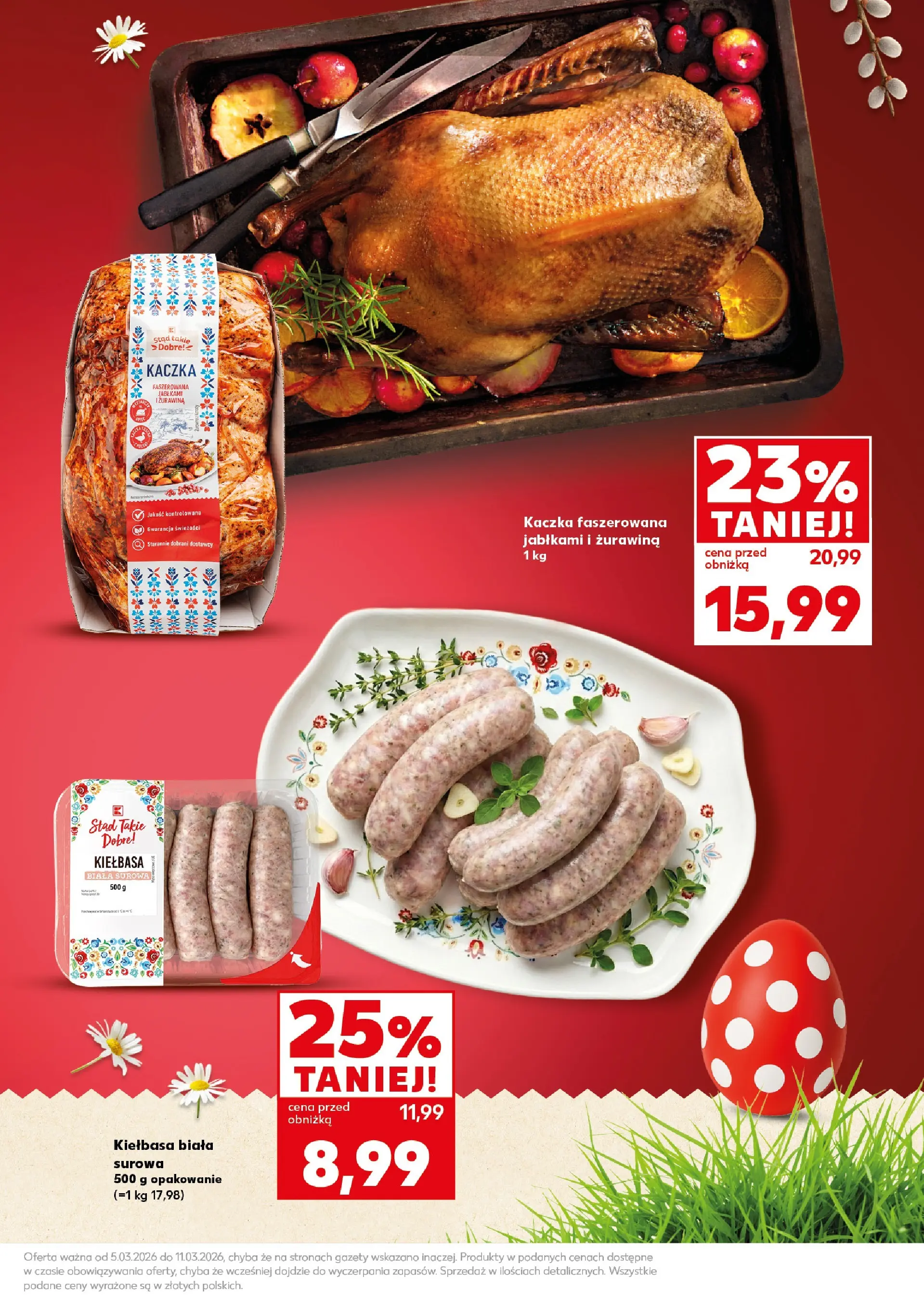 Kaufland gazetka - Mocny start od 09.03.2026 - od jutra PDF | Strona: 23 | Produkty: Kiełbasa, Kaczka, Żurawina
