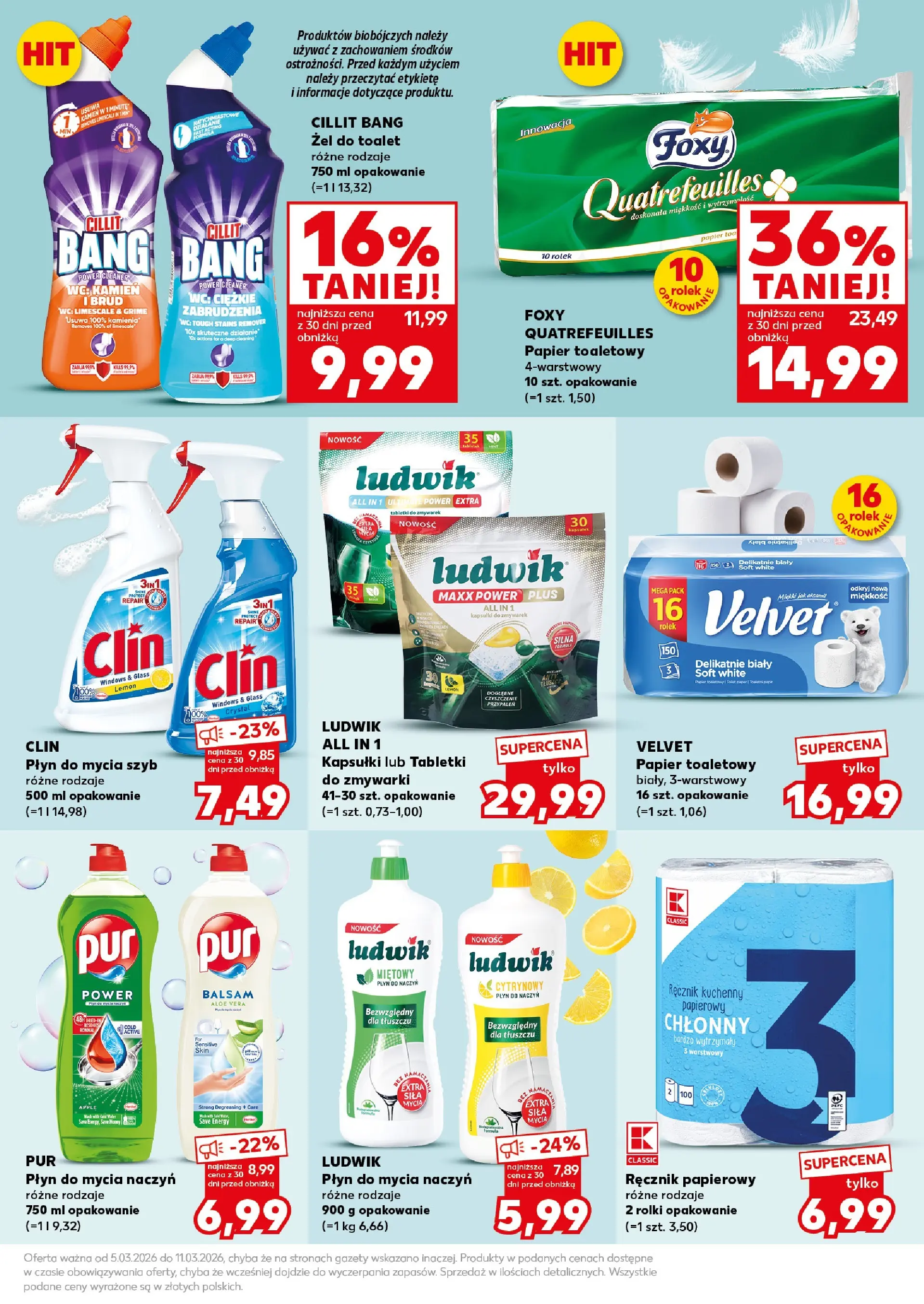 Kaufland gazetka - Mocny start od 09.03.2026 - od jutra PDF | Strona: 27 | Produkty: Płyn do mycia szyb, Papier toaletowy, Rolki, Płyn do mycia naczyń