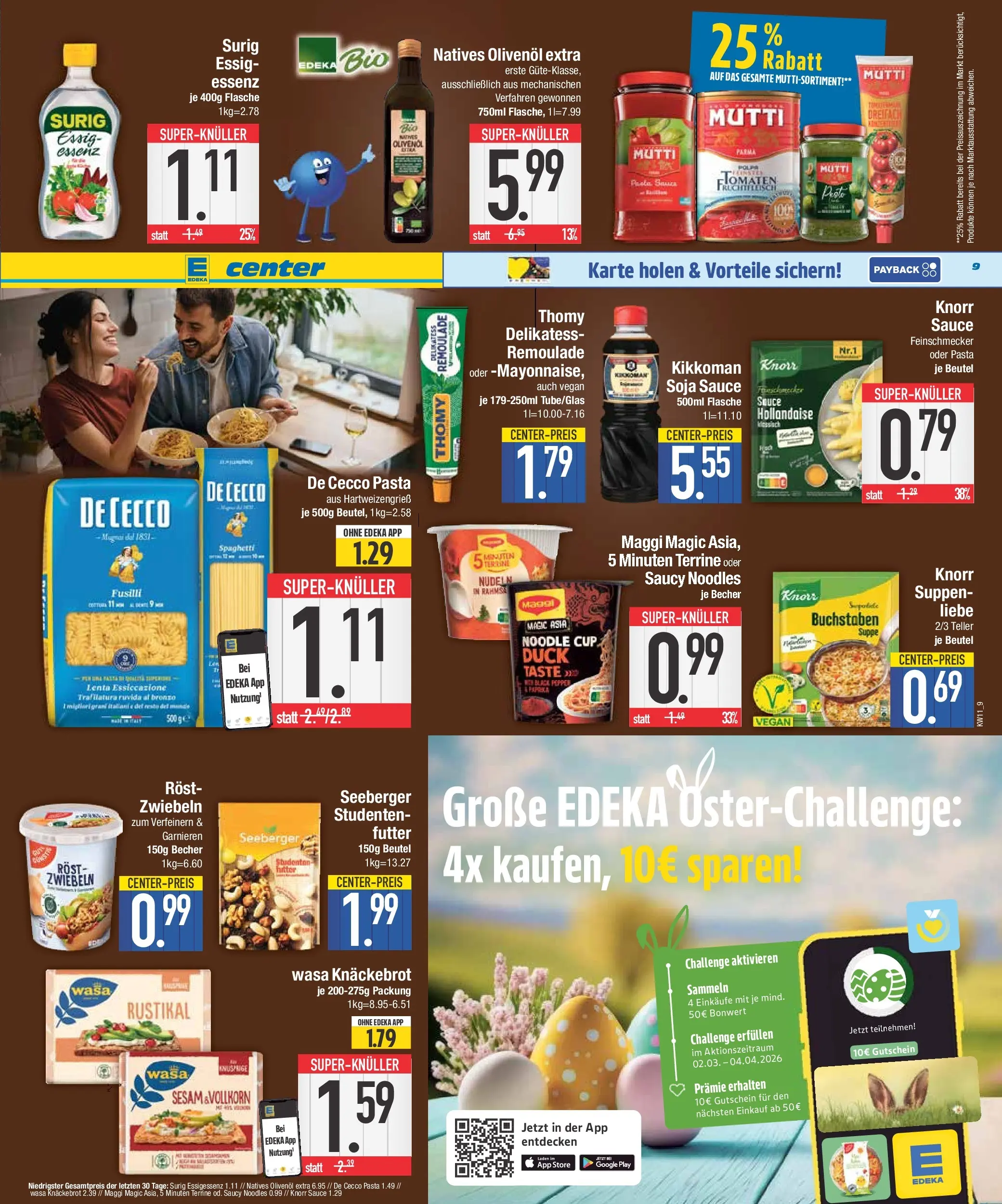 Edeka prospekt Neustadt	 (ab 09.03.2026) » Angebote Online | Seite: 9 | Produkte: Essig, Wasa knackebrot, Pasta, Nudeln