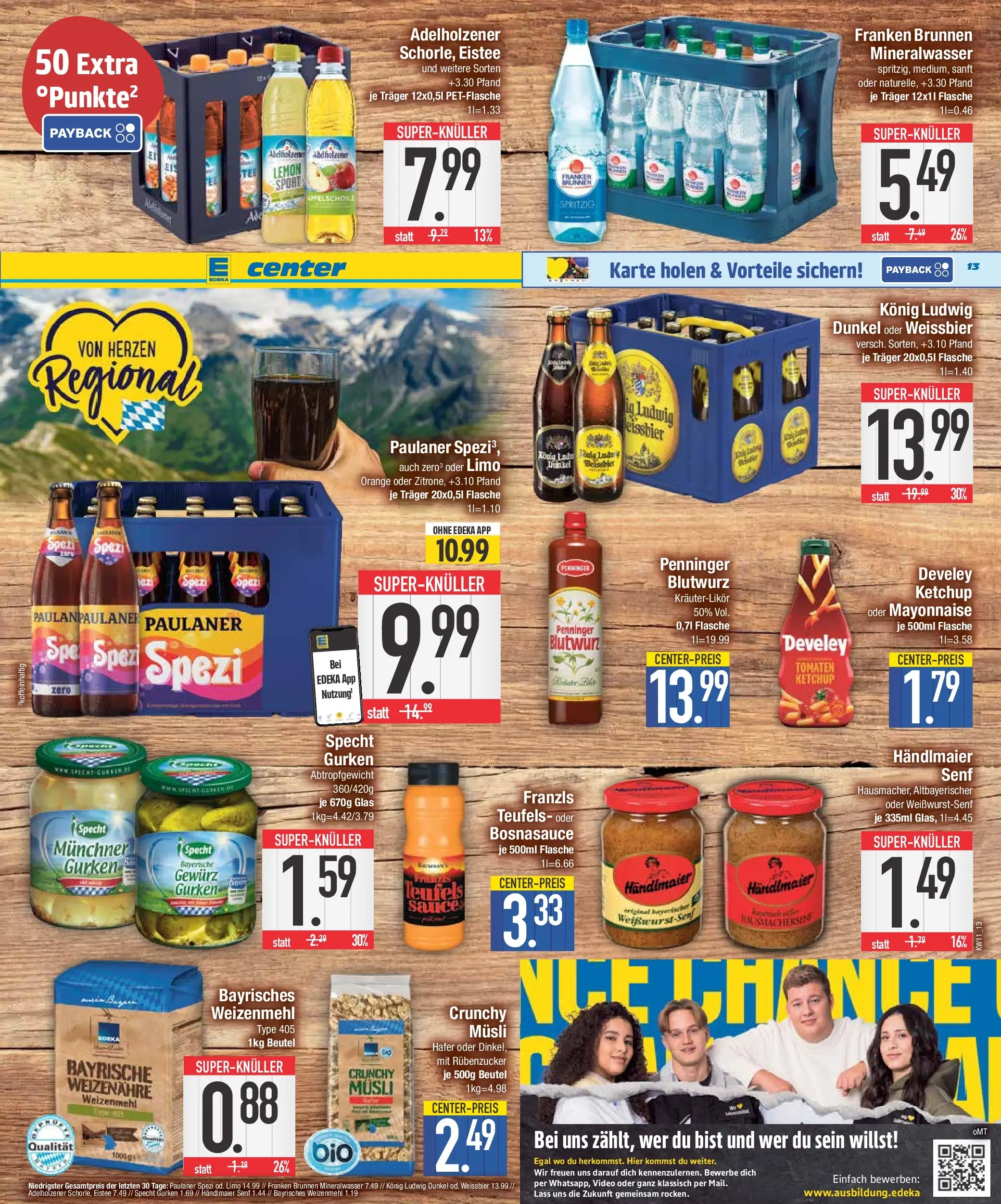 Edeka prospekt Neustadt	 (ab 09.03.2026) » Angebote Online | Seite: 13 | Produkte: Weißbier, Adelholzener, Mayonnaise, Video