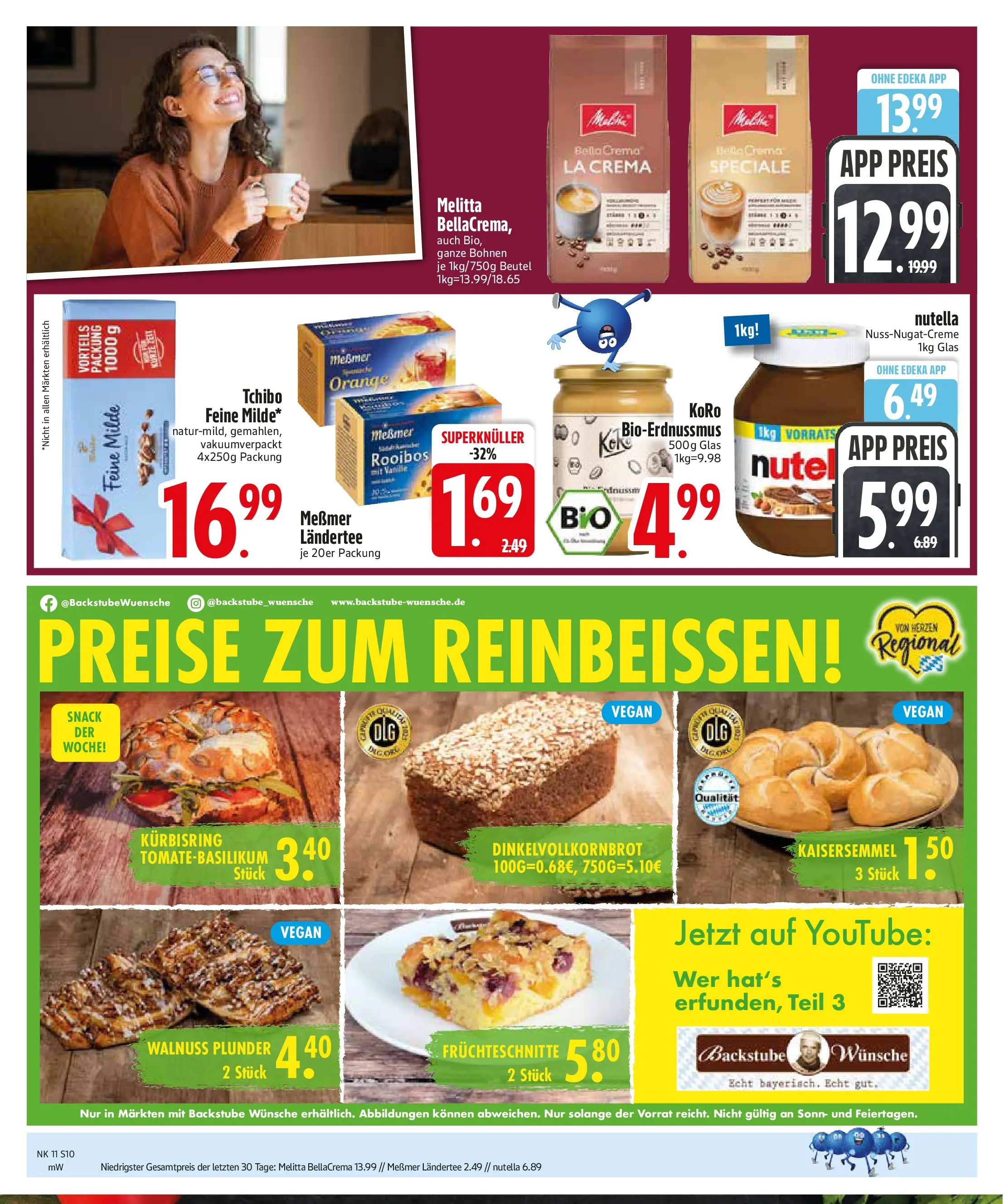 Edeka prospekt Regensburg	 (ab 09.03.2026) » Angebote Online | Seite: 10 | Produkte: Melitta, Butter, Messmer, Nutella
