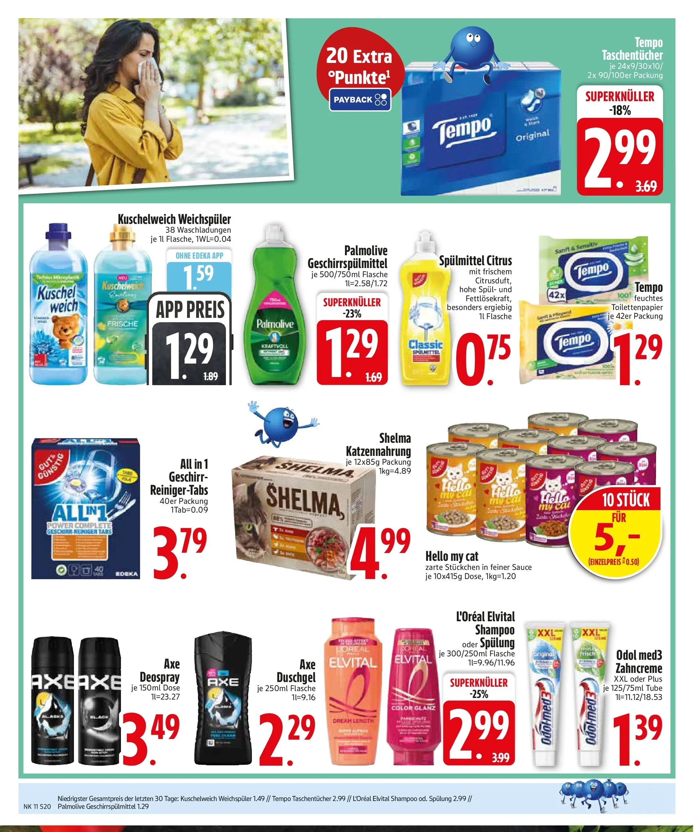 Edeka prospekt Zwiesel	 (ab 09.03.2026) » Angebote Online | Seite: 20 | Produkte: Spülung, Tempo, Deospray, Feuchtes Toilettenpapier
