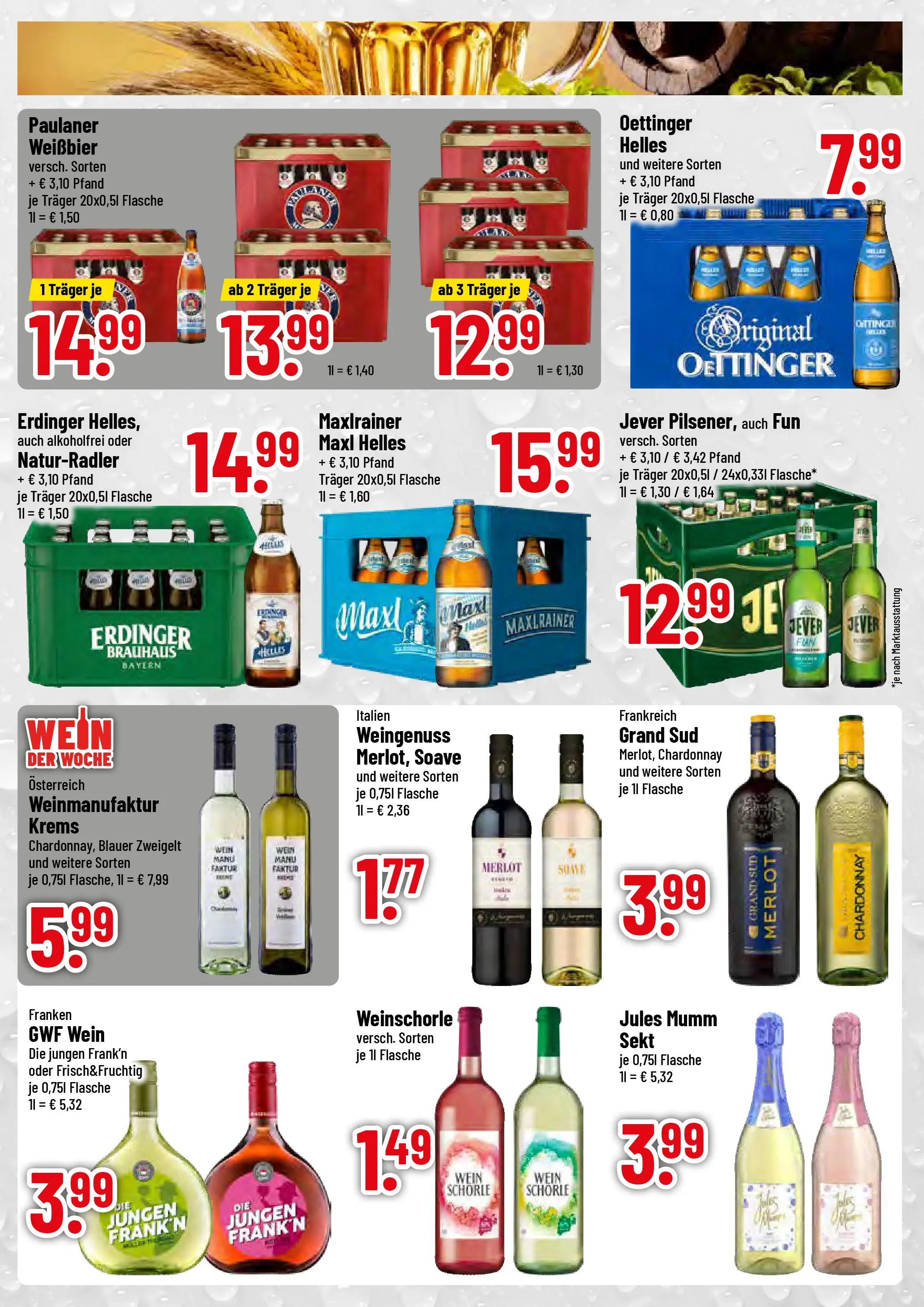 Trinkgut - trinkgut: Wochenangebote (ab 08.03.2026) » Angebote online | Seite: 3 | Produkte: Oettinger, Jules mumm, Wein, Paulaner