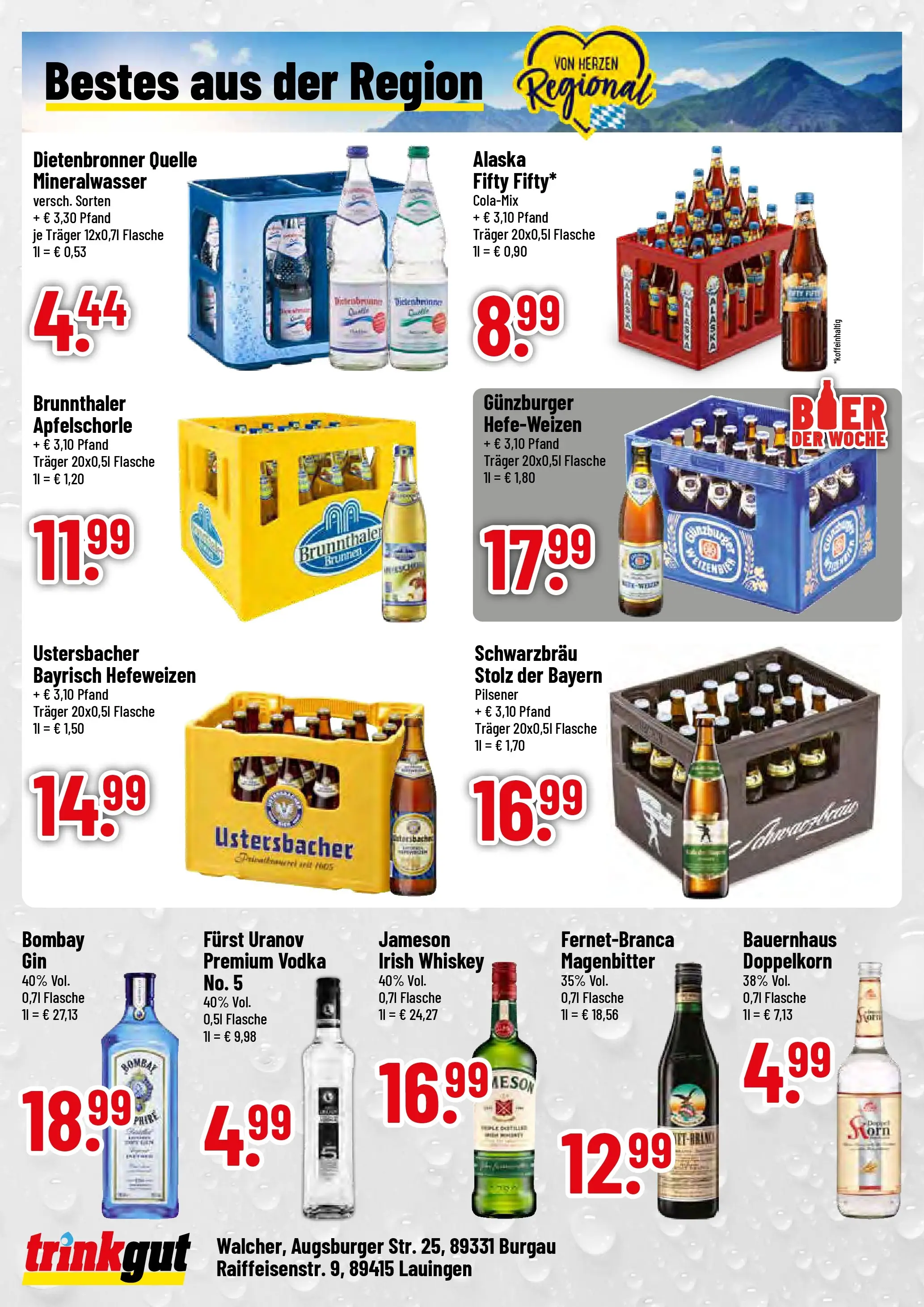 Trinkgut Prospekt Burgau (ab 09.03.2026) » Angebote online | Seite: 4 | Produkte: Bier, Jameson, Vodka, Whiskey