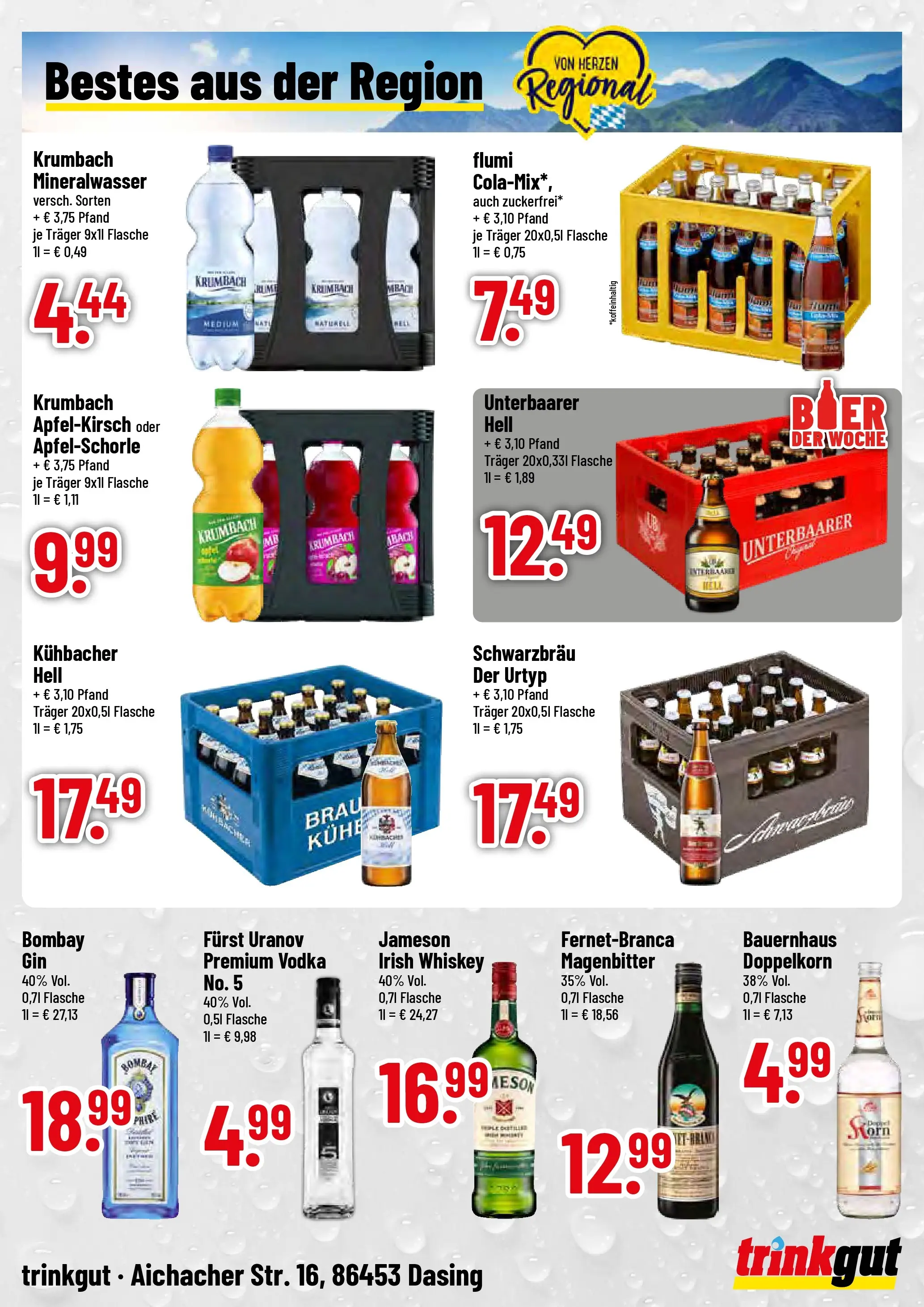 Trinkgut Prospekt Dasing (ab 09.03.2026) » Angebote online | Seite: 4 | Produkte: Jameson, Mineralwasser, Vodka, Whiskey