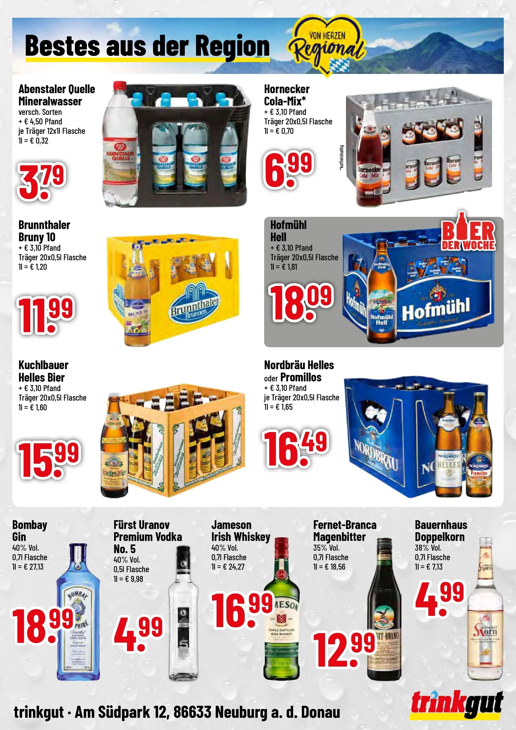 Trinkgut Prospekt Neuburg An Der Donau  (ab 09.03.2026) » Angebote online | Seite: 4 | Produkte: Bier, Mineralwasser, Vodka, Whiskey