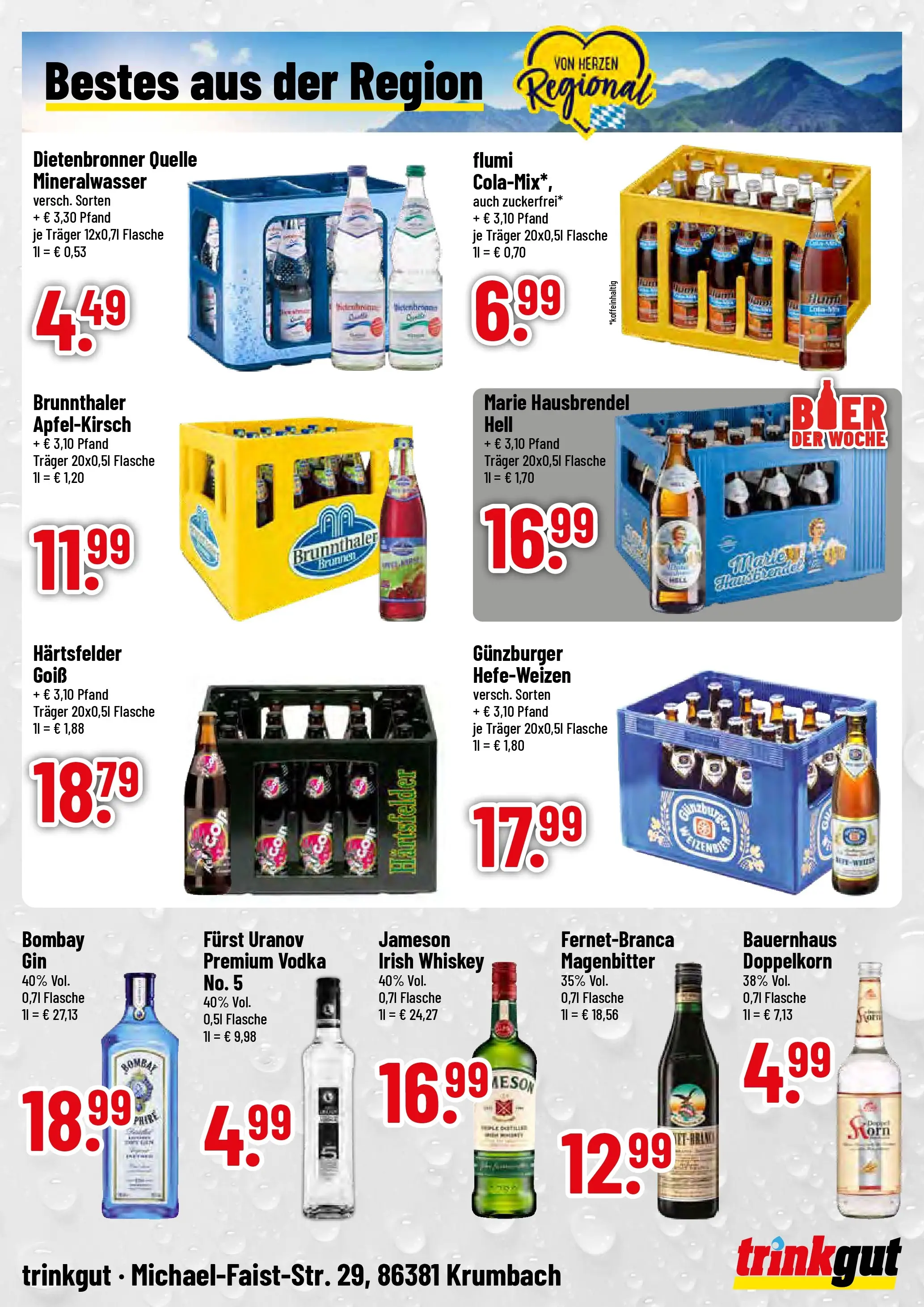 Trinkgut Prospekt Krumbach  (ab 09.03.2026) » Angebote online | Seite: 4 | Produkte: Jameson, Mineralwasser, Vodka, Whiskey