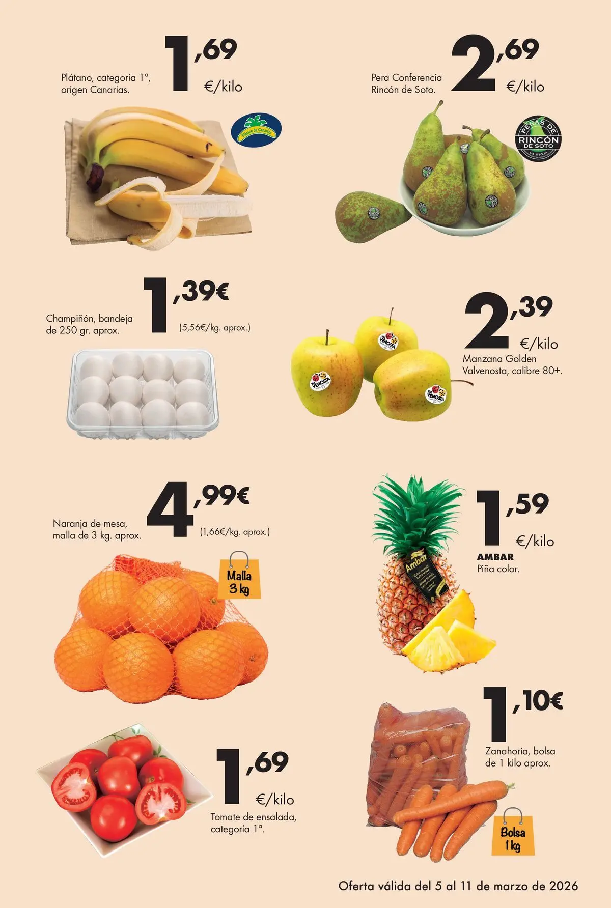 Lupa Supermercados - Tus vecinos de confianza 05/03/2026 - 18/03/2026 | Página: 6 | Productos: Piña, Manzana, Bolsa, Bandeja