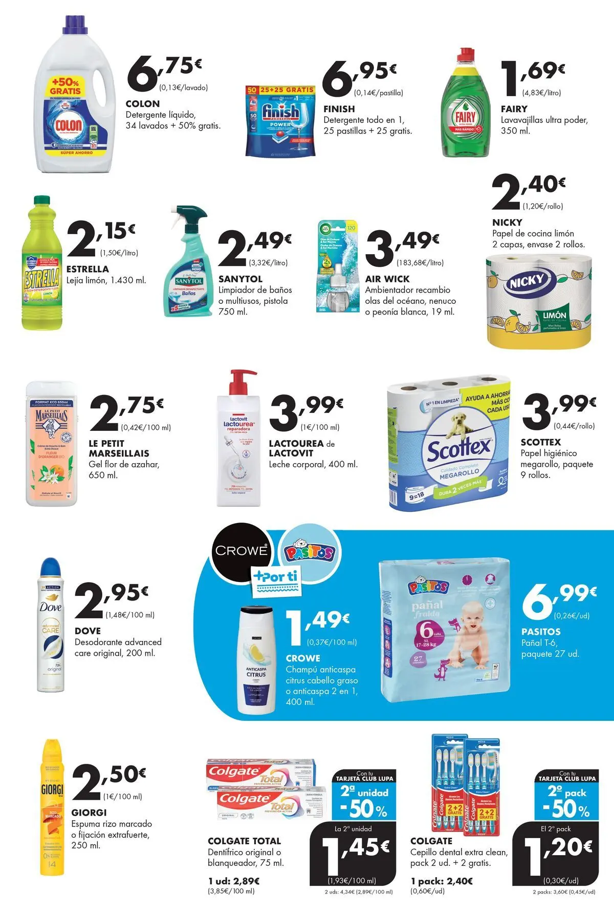 Lupa Supermercados - Tus vecinos de confianza 05/03/2026 - 18/03/2026 | Página: 15 | Productos: Champú, Desodorante, Cocina, Lavavajillas