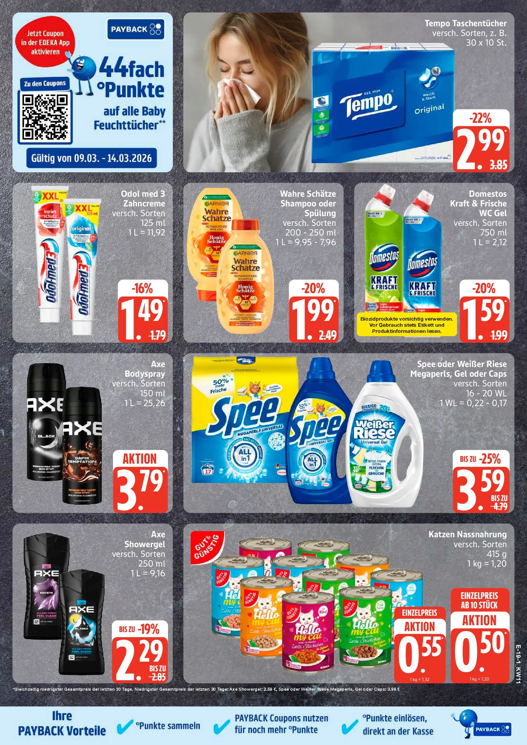 Edeka prospekt Stralsund	 (ab 09.03.2026) » Angebote Online | Seite: 21 | Produkte: Spülung, Axe, Tempo, Shower Gel