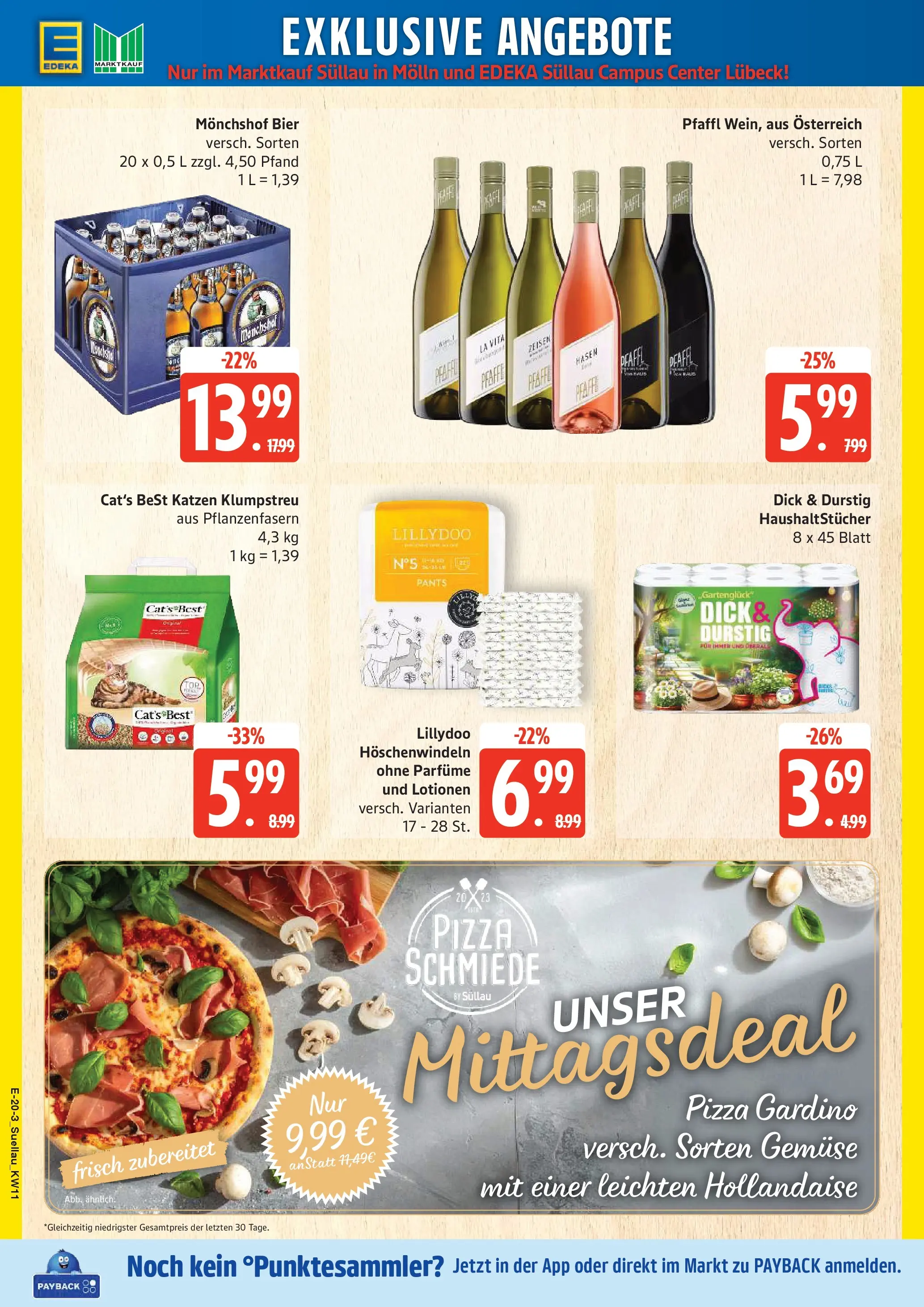 Edeka prospekt Ratzeburg	 (ab 09.03.2026) » Angebote Online | Seite: 22 | Produkte: Monchshof, Bier, Gemüse, Pizza