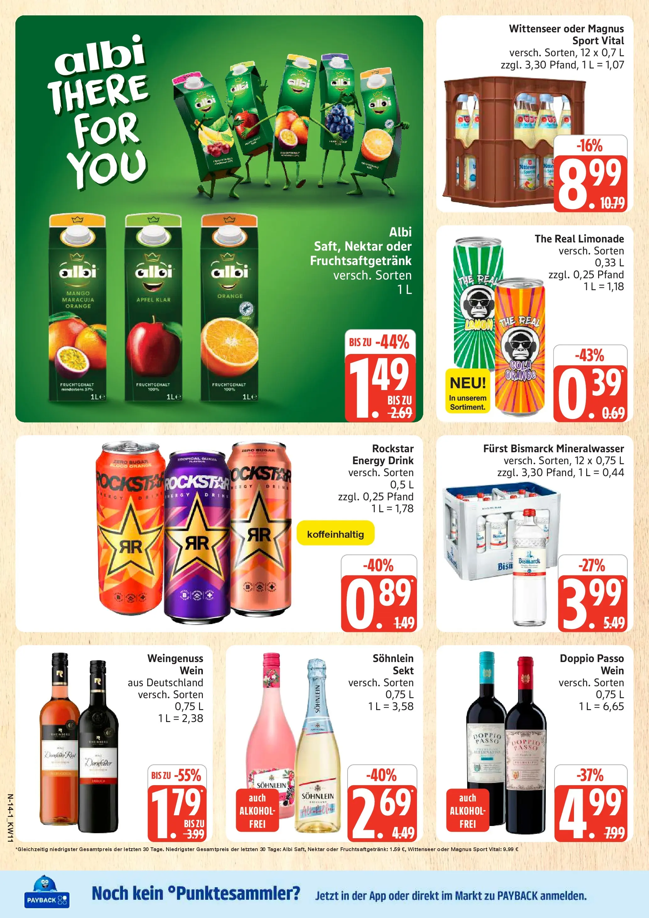 Edeka prospekt Schleswig	 (ab 09.03.2026) » Angebote Online | Seite: 14 | Produkte: Energy, Rockstar, Äpfel, Doppio Passo