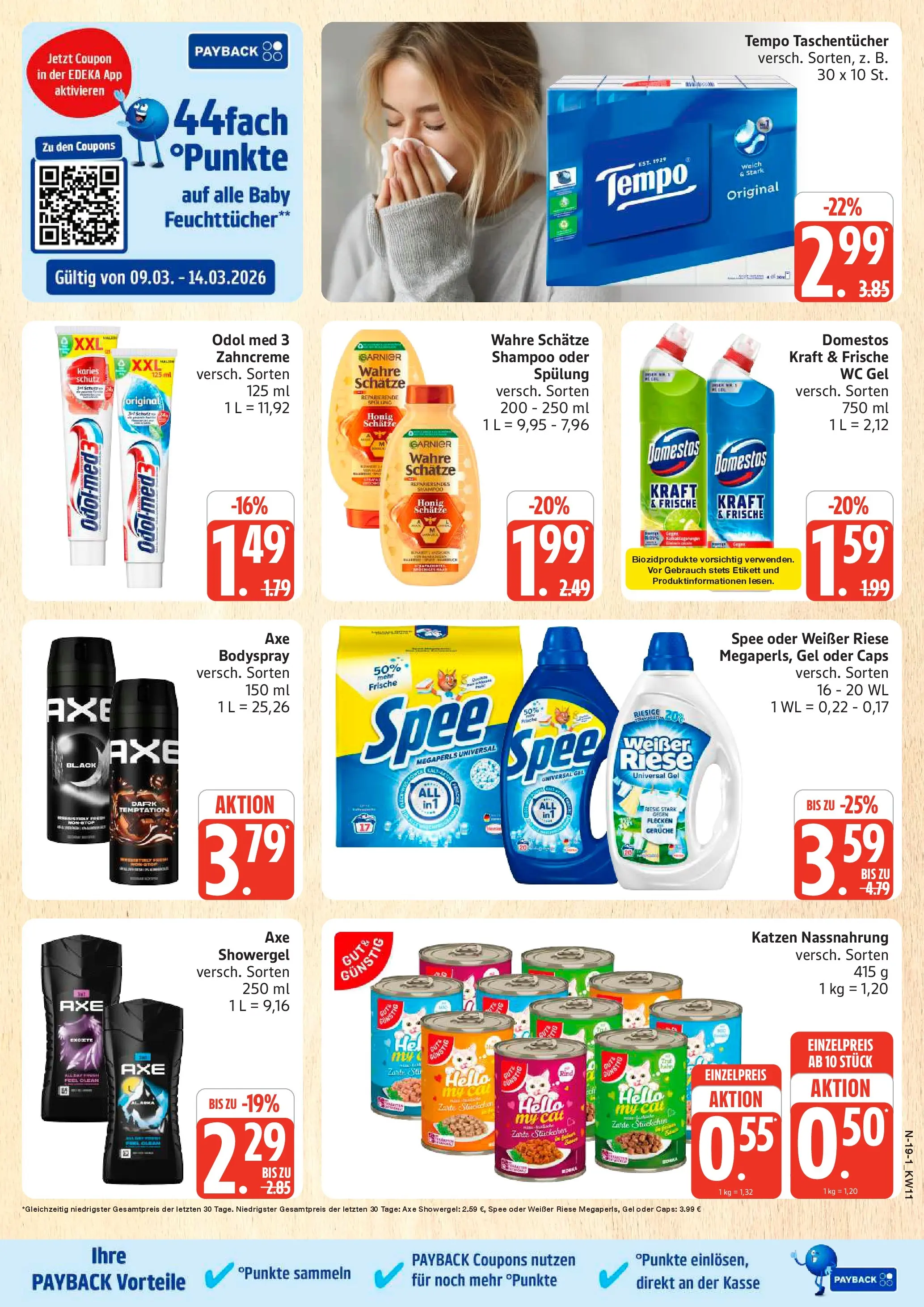 Marktkauf Prospekt Rostock (ab 09.03.2026) » Angebote online | Seite: 19 | Produkte: Shampoo, Spee, Axe, Tempo