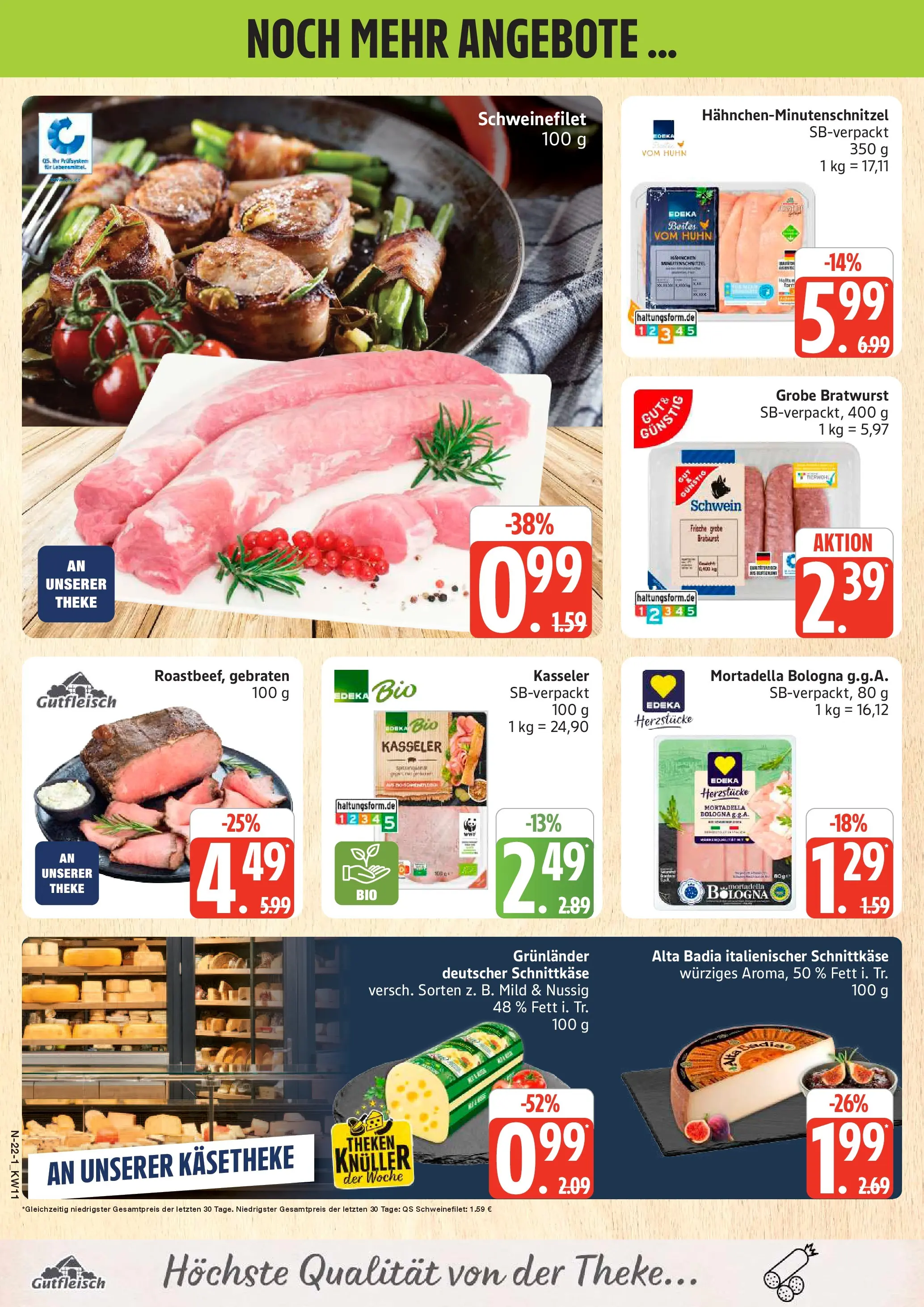 Marktkauf Prospekt Rostock (ab 09.03.2026) » Angebote online | Seite: 22 | Produkte: Hahnchen, Theke, Bratwurst, Grunlander