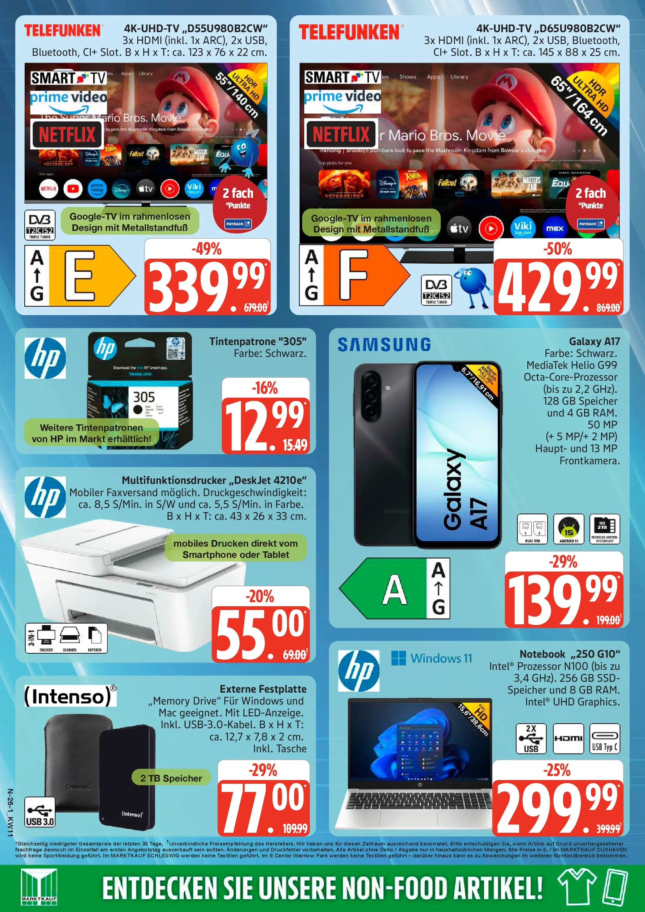 Marktkauf Prospekt Rostock (ab 09.03.2026) » Angebote online | Seite: 26 | Produkte: HP, Smart TV, Tablet, Video