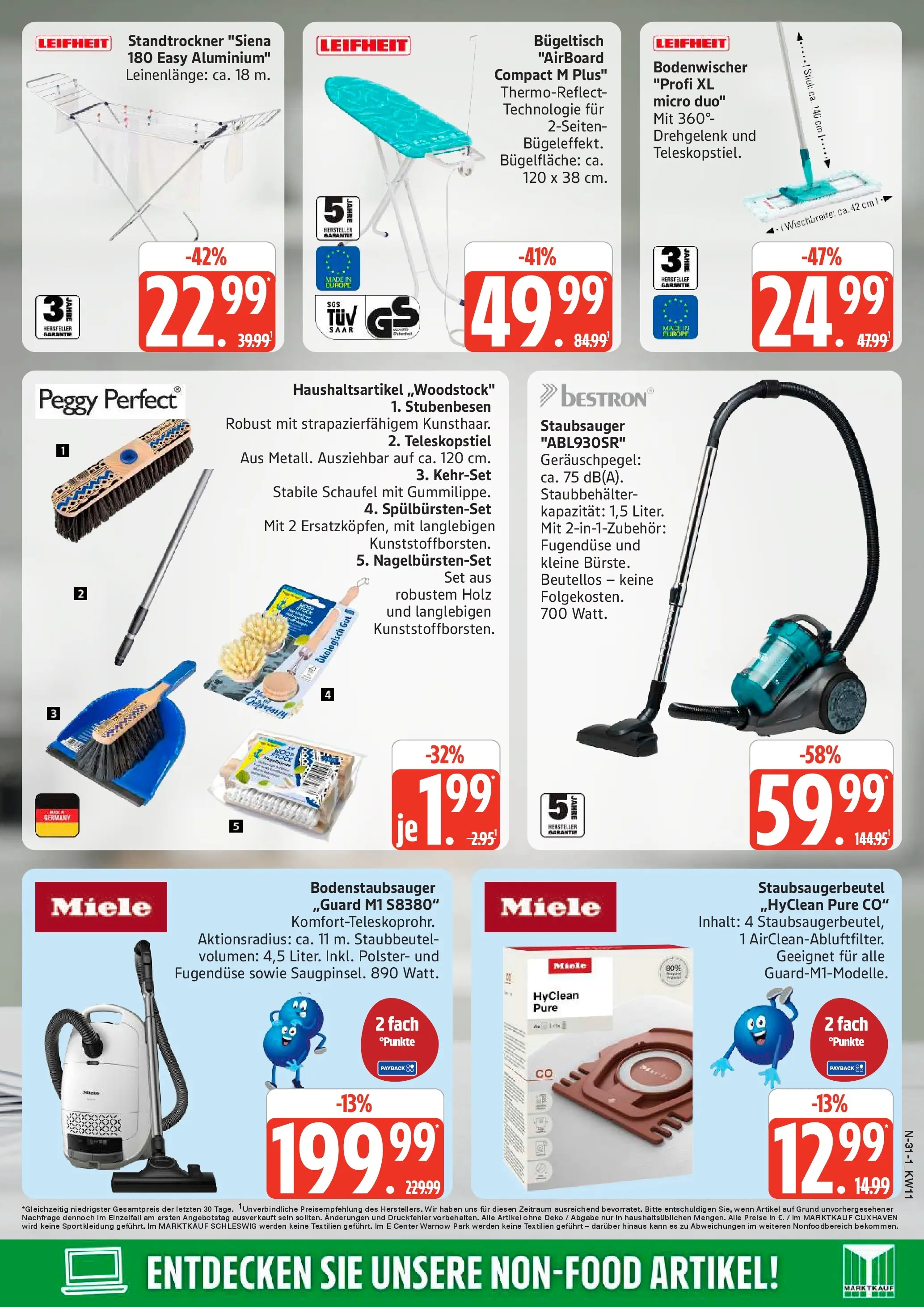 Marktkauf Prospekt Rostock (ab 09.03.2026) » Angebote online | Seite: 31 | Produkte: Miele, Staubsauger, Rock