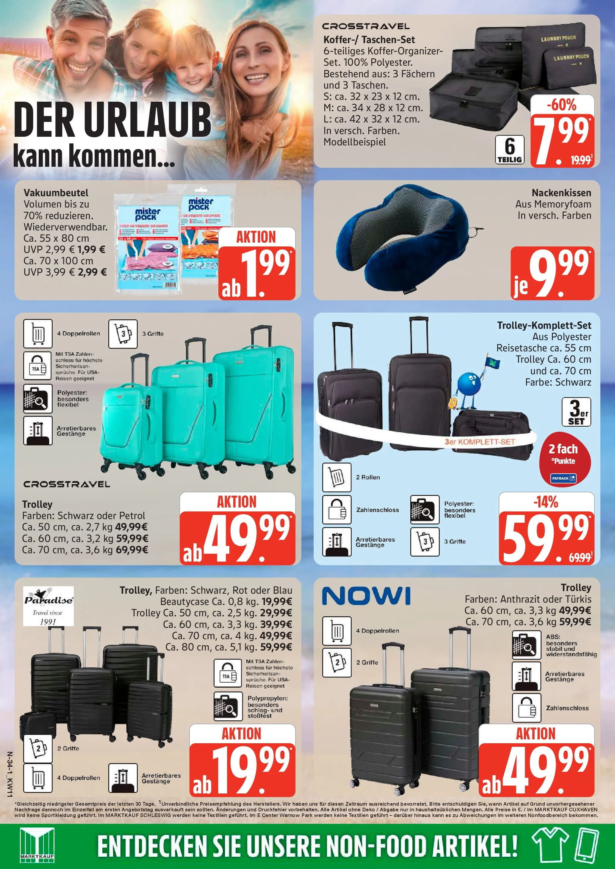 Marktkauf Prospekt Rostock (ab 09.03.2026) » Angebote online | Seite: 34 | Produkte: Reisetasche