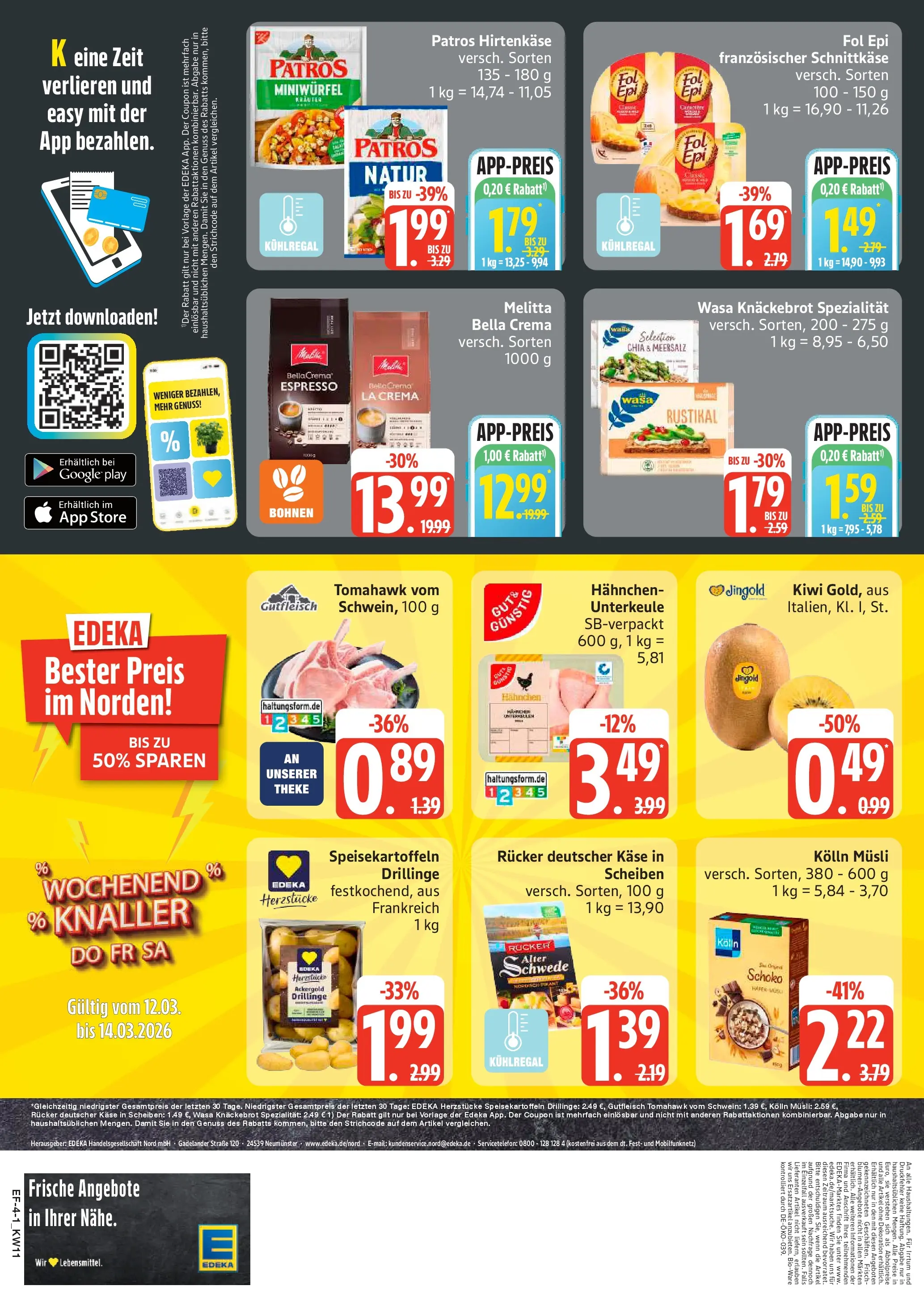 Edeka prospekt Luhnstedt	 (ab 09.03.2026) » Angebote Online | Seite: 4 | Produkte: Musli, Melitta, Patros, Wasa knackebrot