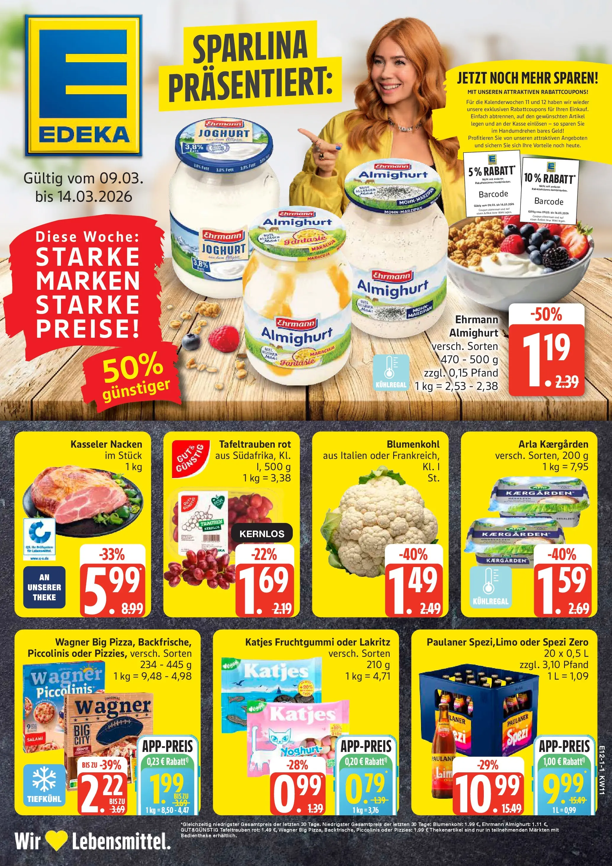 Edeka prospekt Sterup	 (ab 09.03.2026) » Angebote Online | Seite: 1 | Produkte: Theke, Katjes, Kasseler nacken, Blumenkohl