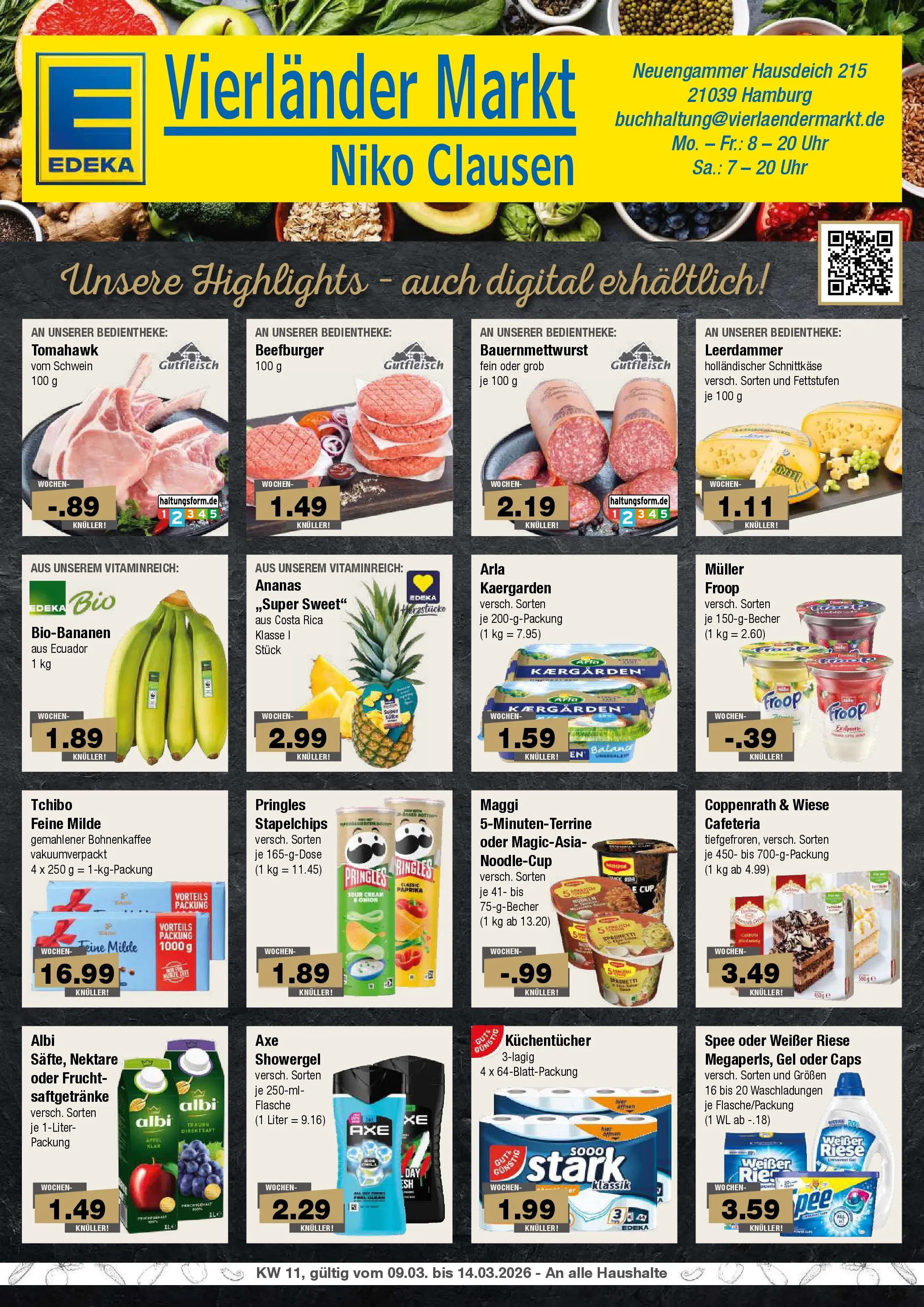 Edeka prospekt Hamburg	 (ab 09.03.2026) » Angebote Online | Seite: 1 | Produkte: Butter, Burger, Ananas, Leerdammer